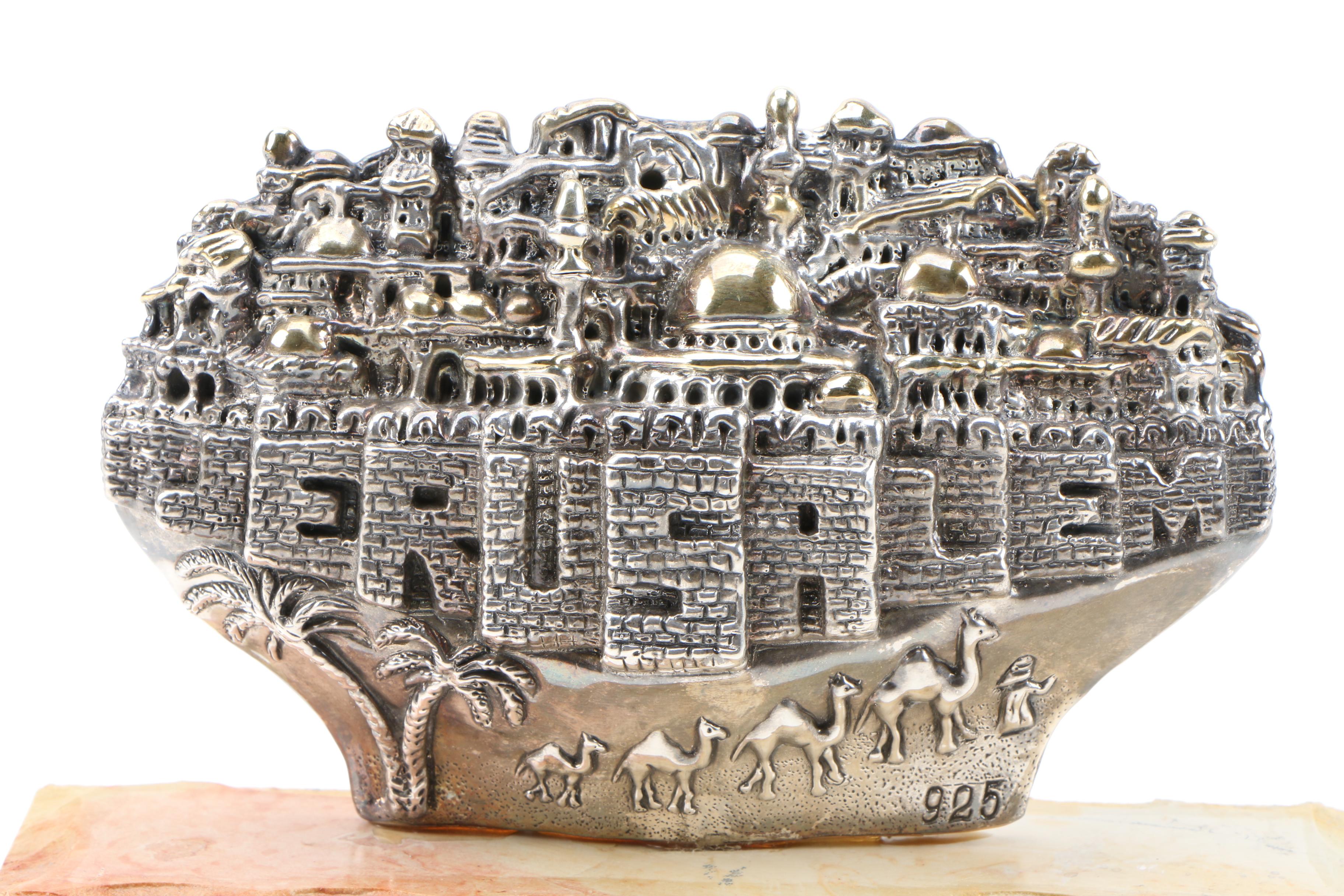 Sam Philipe Cast Sterling Silver Sculpture "Jerusalem"
