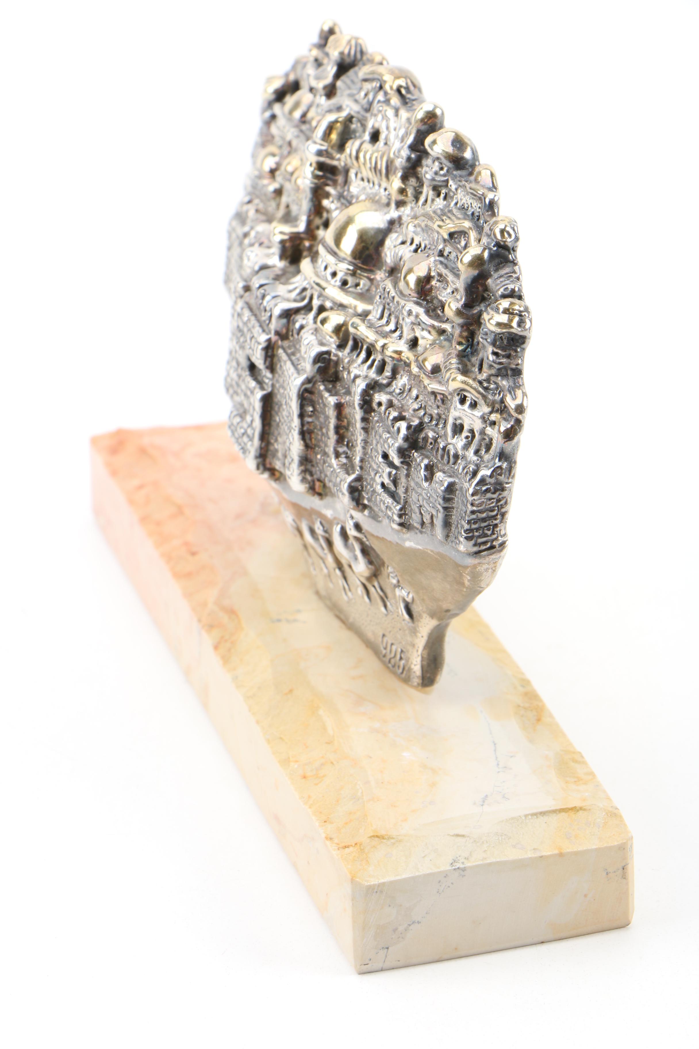 Sam Philipe Cast Sterling Silver Sculpture "Jerusalem"