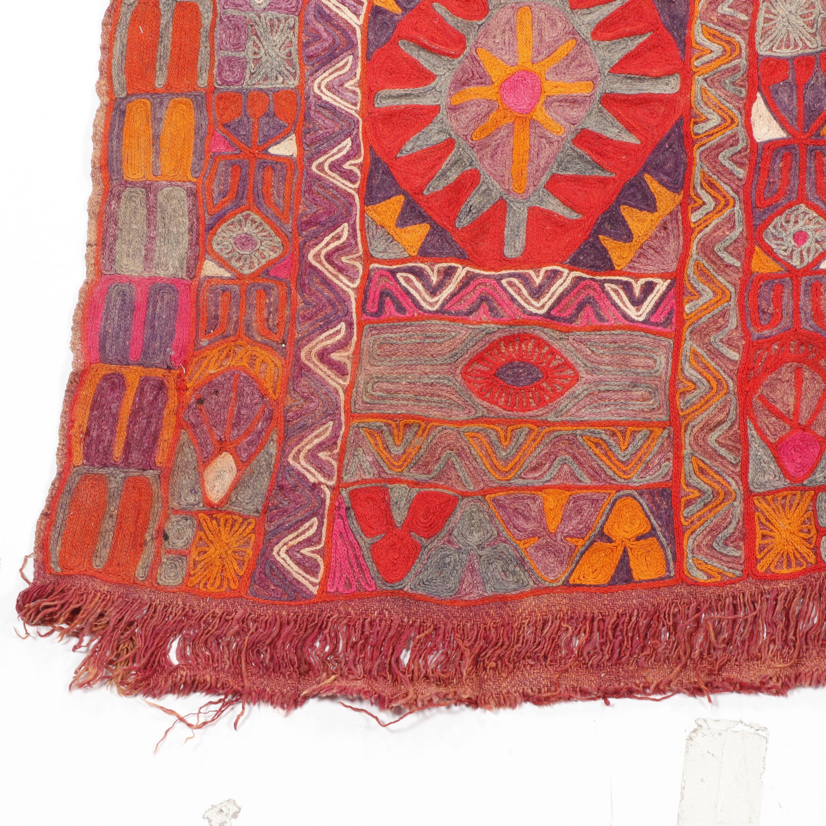 Handwoven Iraqi Arab Embroidered Blanket or Rug