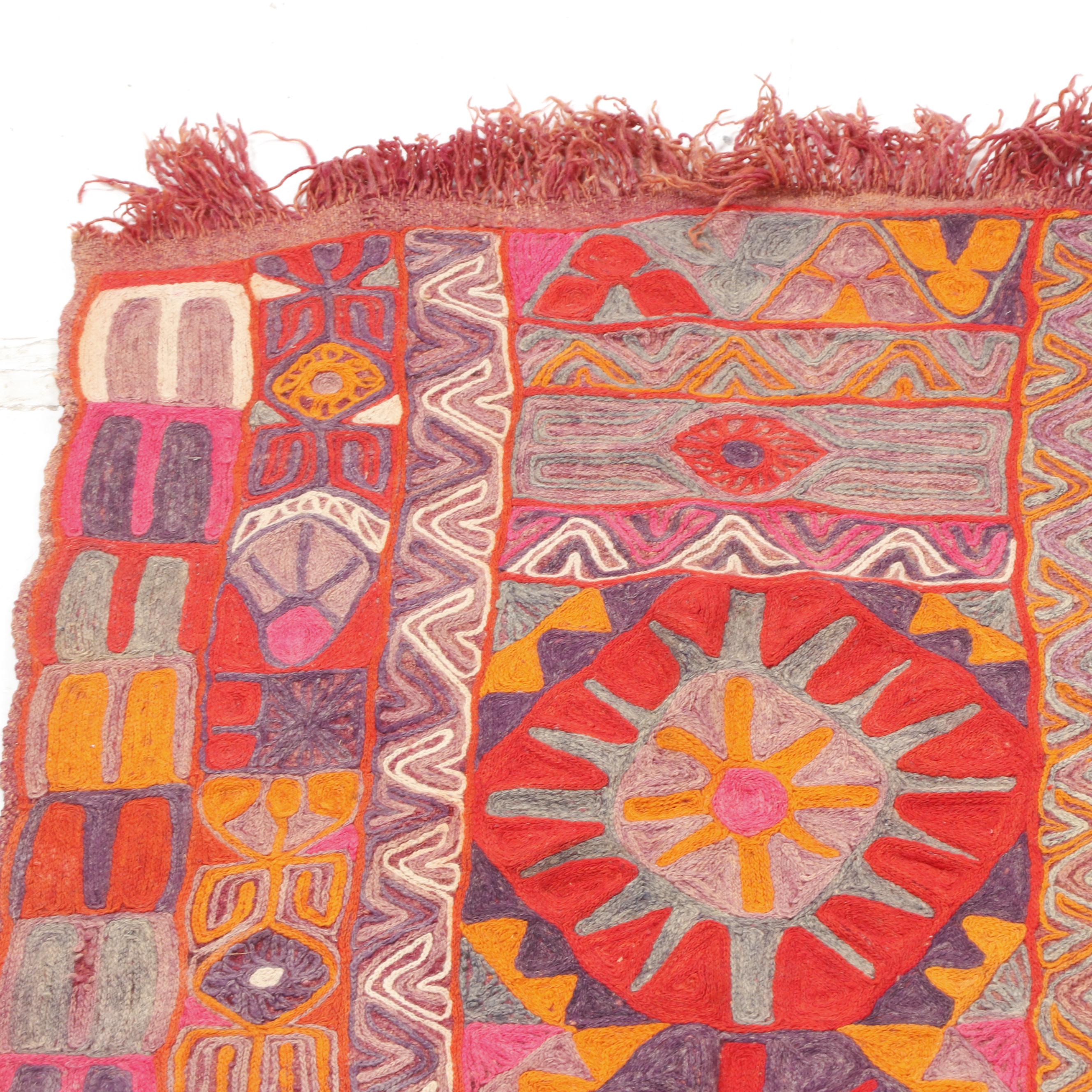 Handwoven Iraqi Arab Embroidered Blanket or Rug