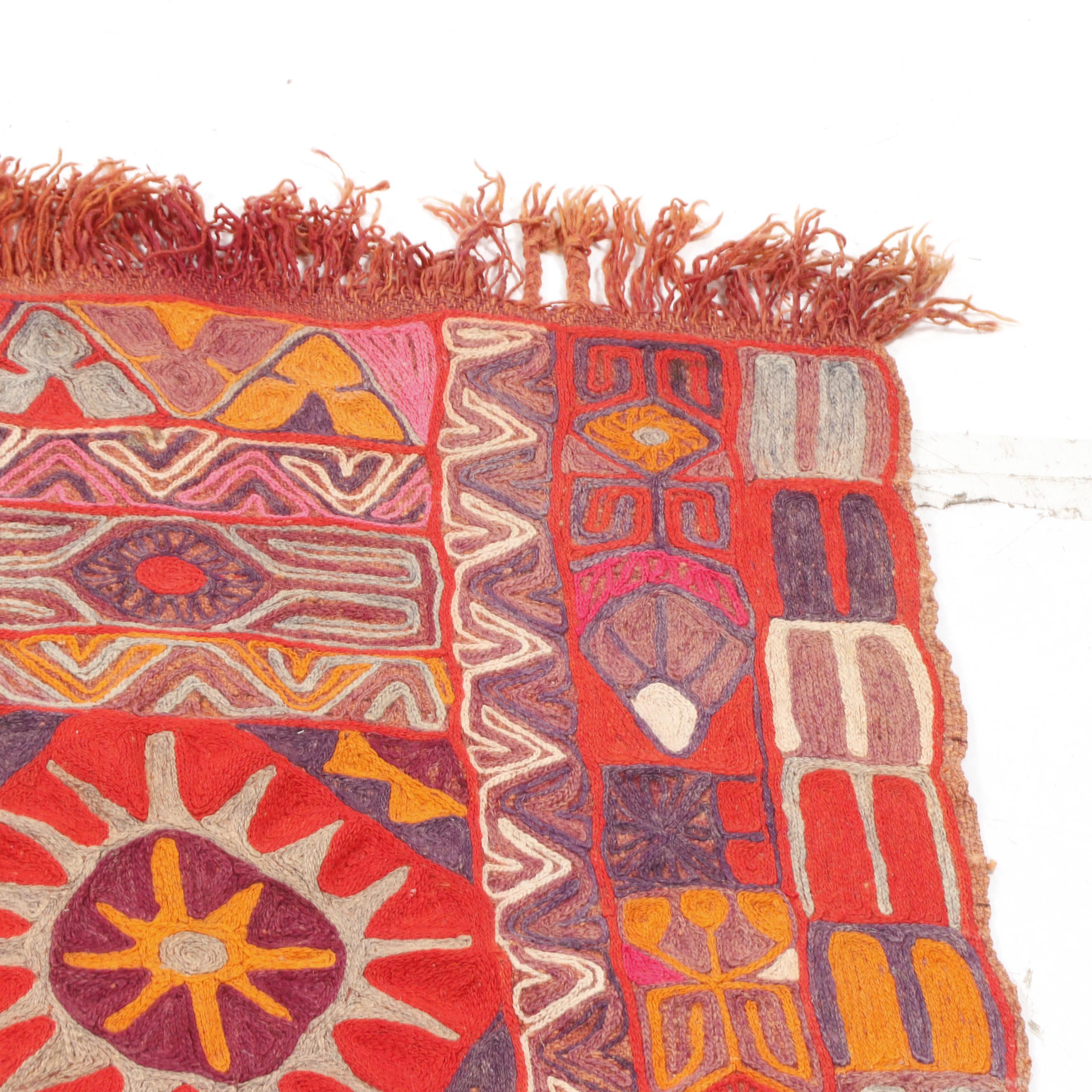 Handwoven Iraqi Arab Embroidered Blanket or Rug