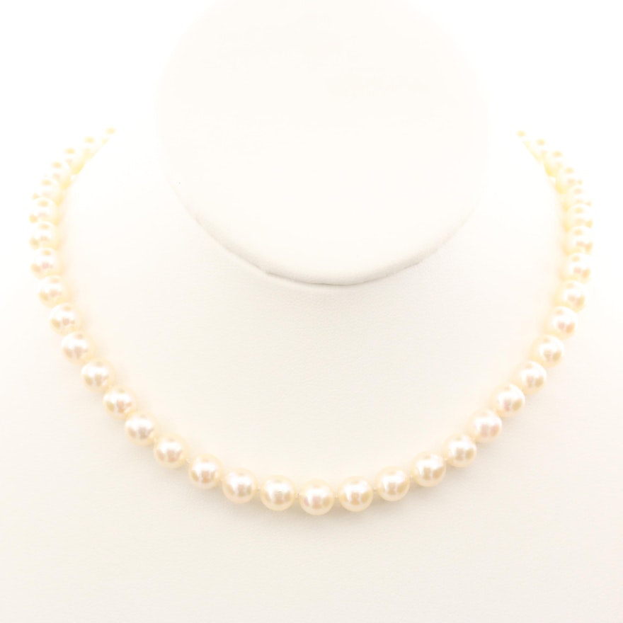 Vintage Strand of Pearls with 800 Silver Clasp