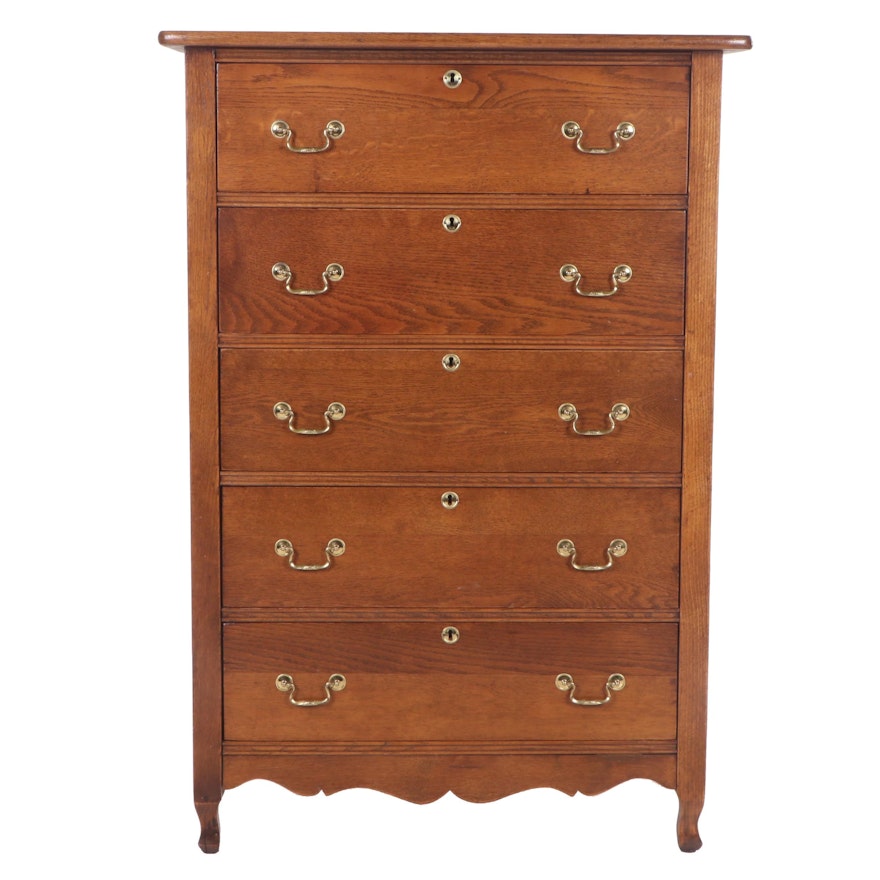 Late Victorian Oak Chest of Drawers, Late 19th/Early 20th Century