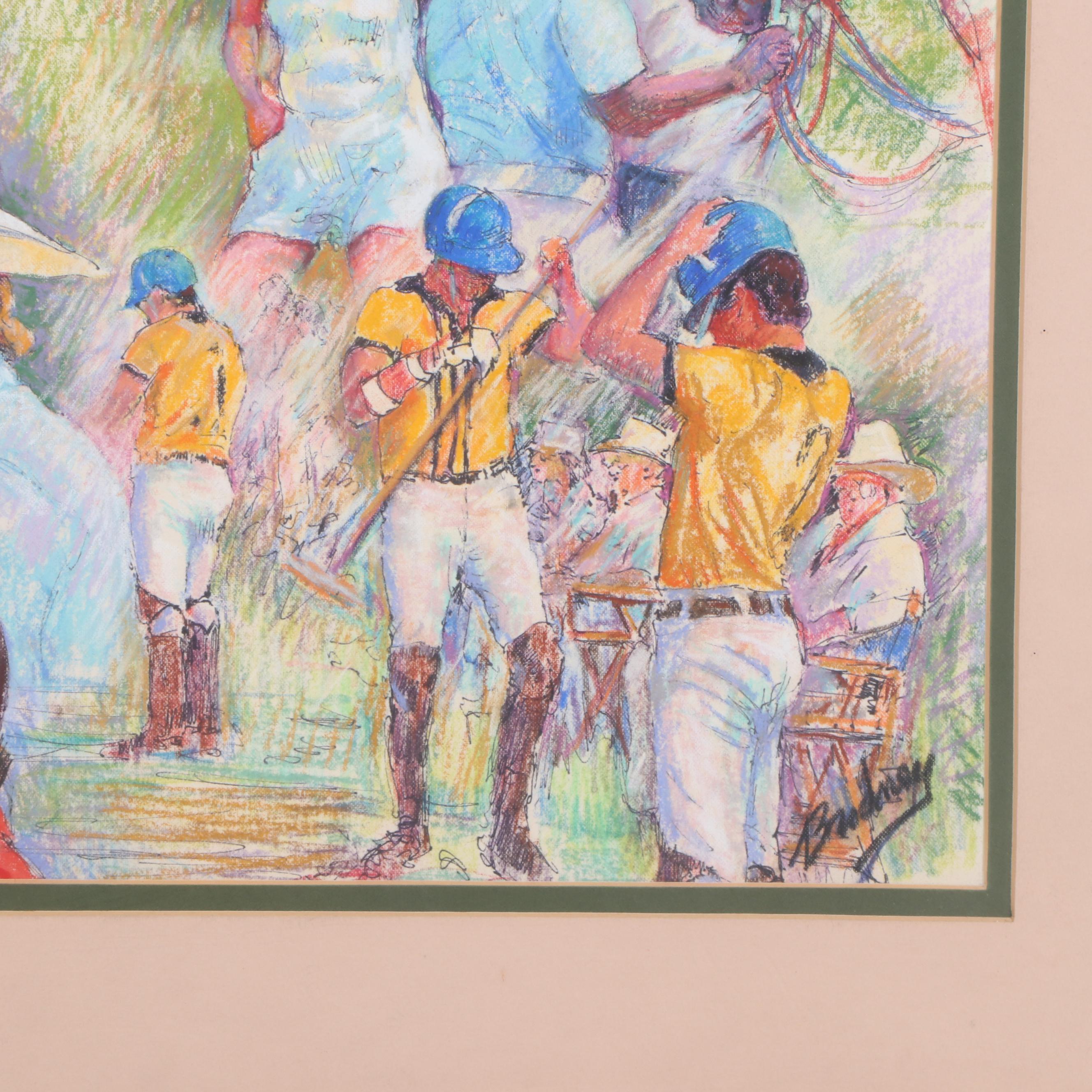 Edward Brodney Pastel Drawing of Figural Studies