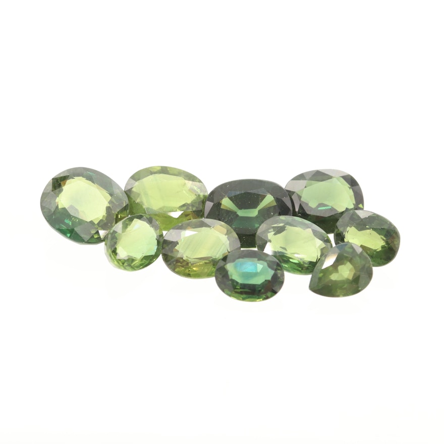 Loose 25.37 CTW Blue-Green Sapphire Gemstones