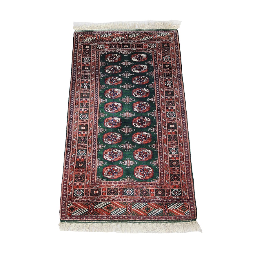 Hand-Knotted Pakistani Bokhara Wool Rug