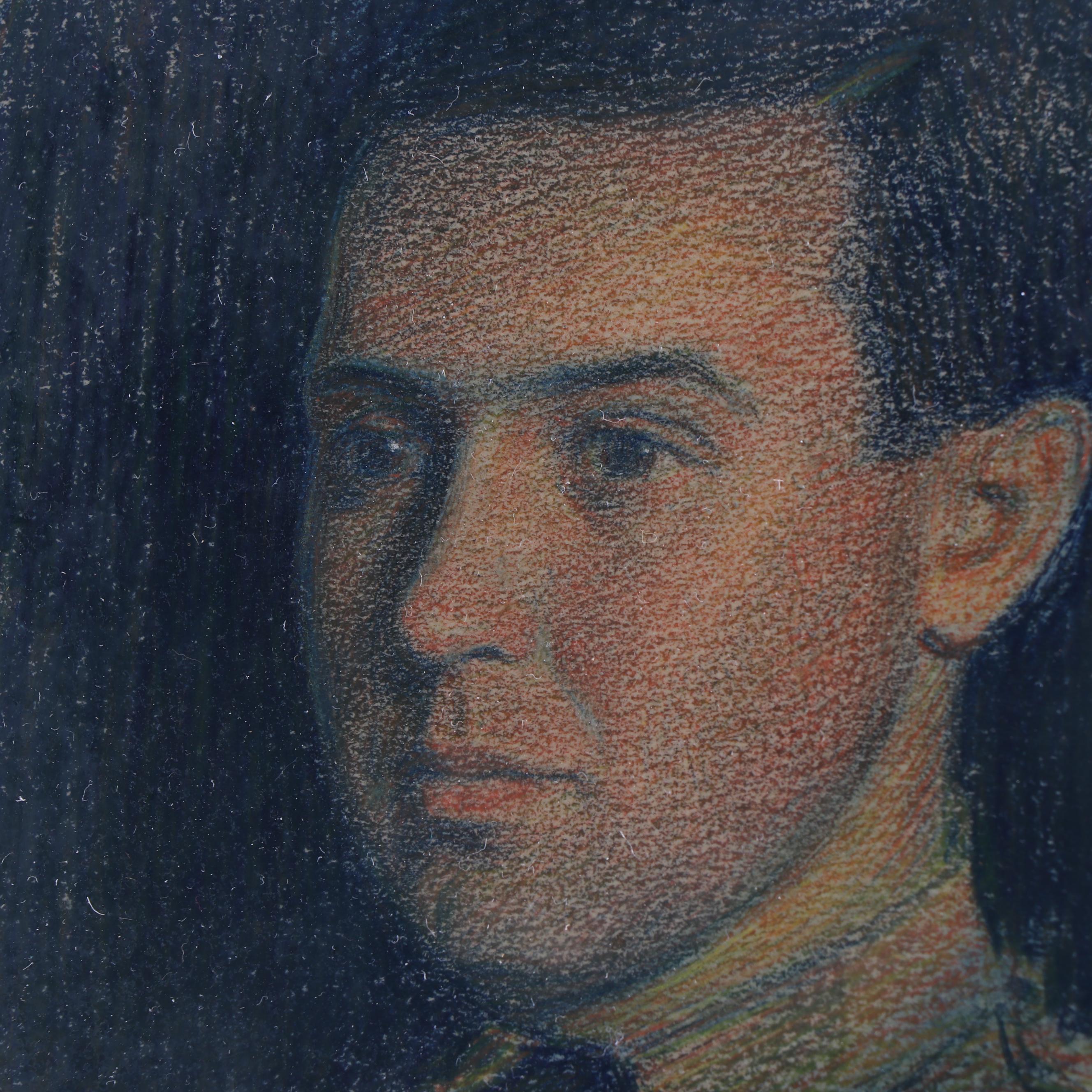 C.D. Graves 1929 Portrait Pastel Drawing