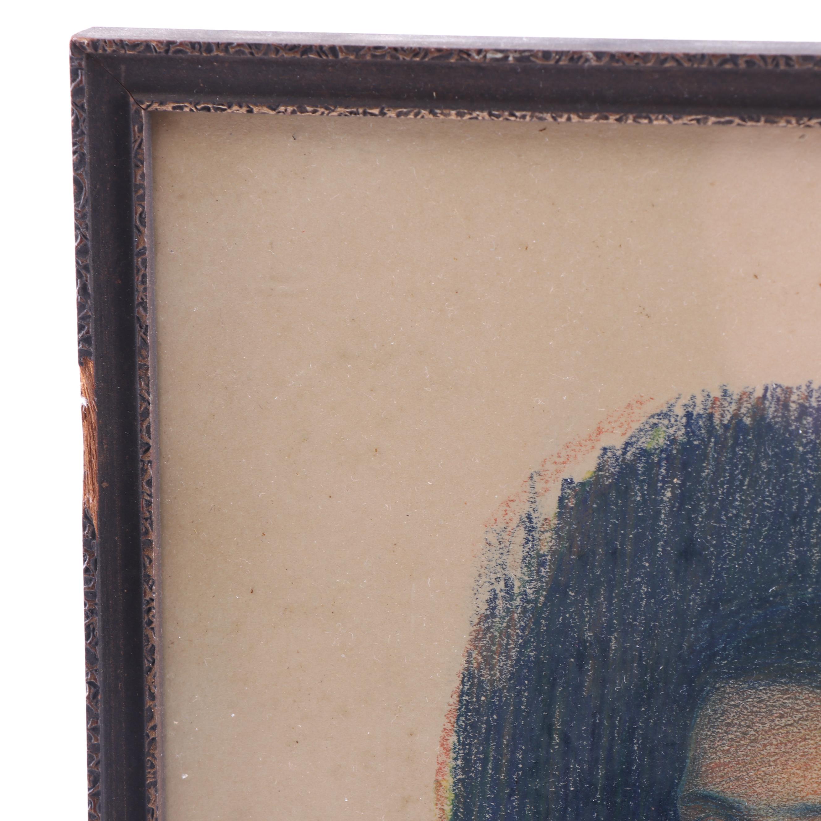 C.D. Graves 1929 Portrait Pastel Drawing