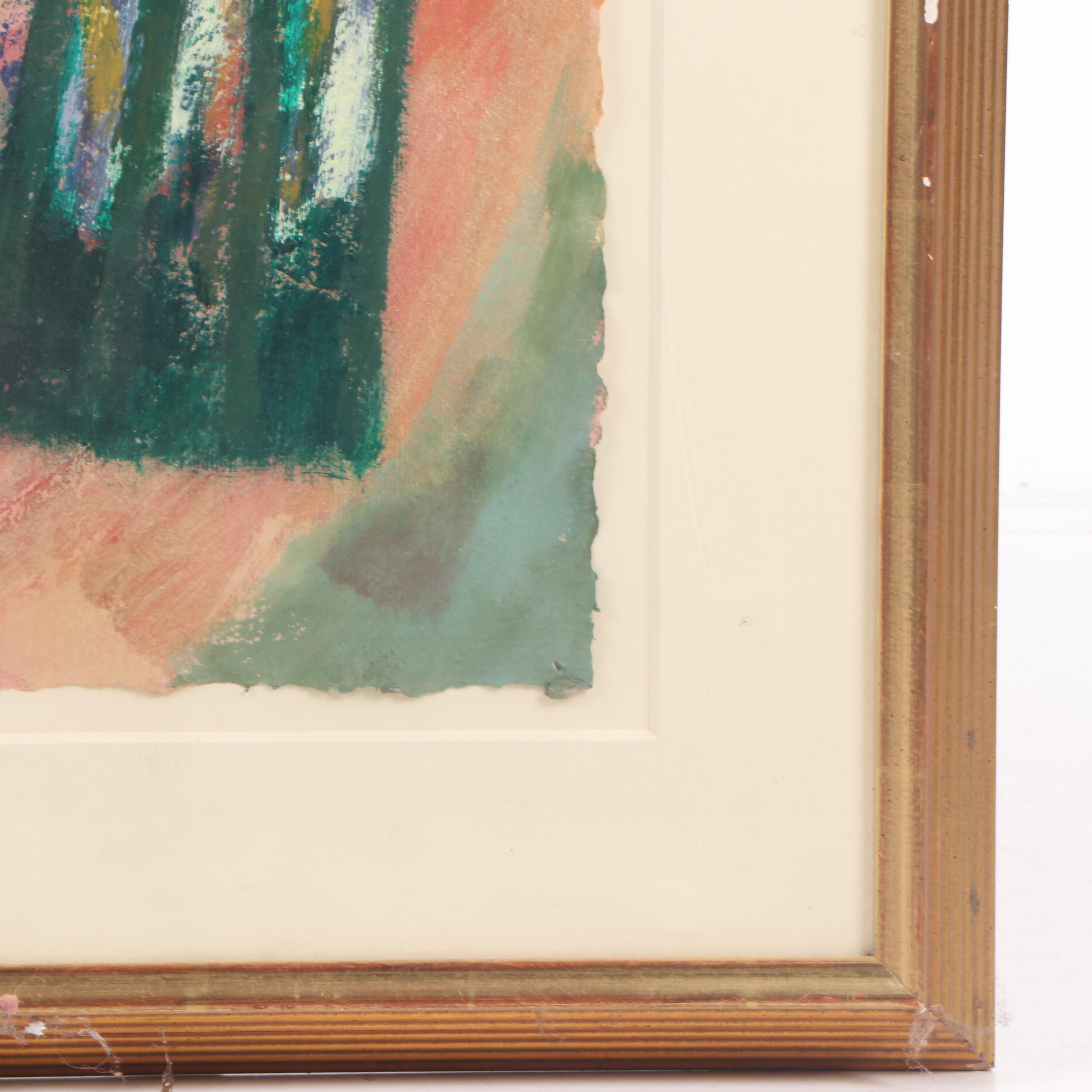 Anne Gresinger Self Portrait Mixed Media Painting