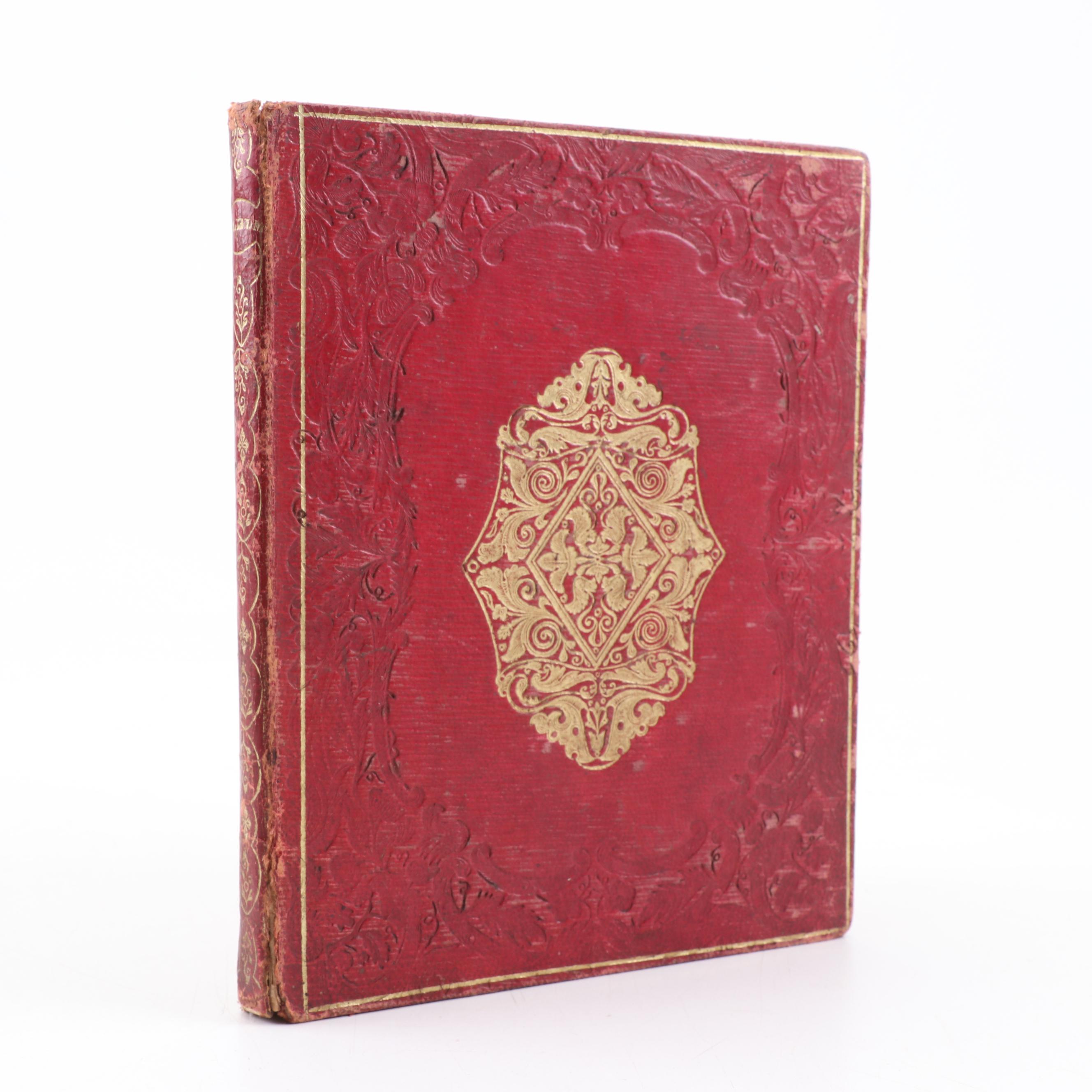 Ornate Leather Bound Album with Handwritten Poetry, ca. 1838