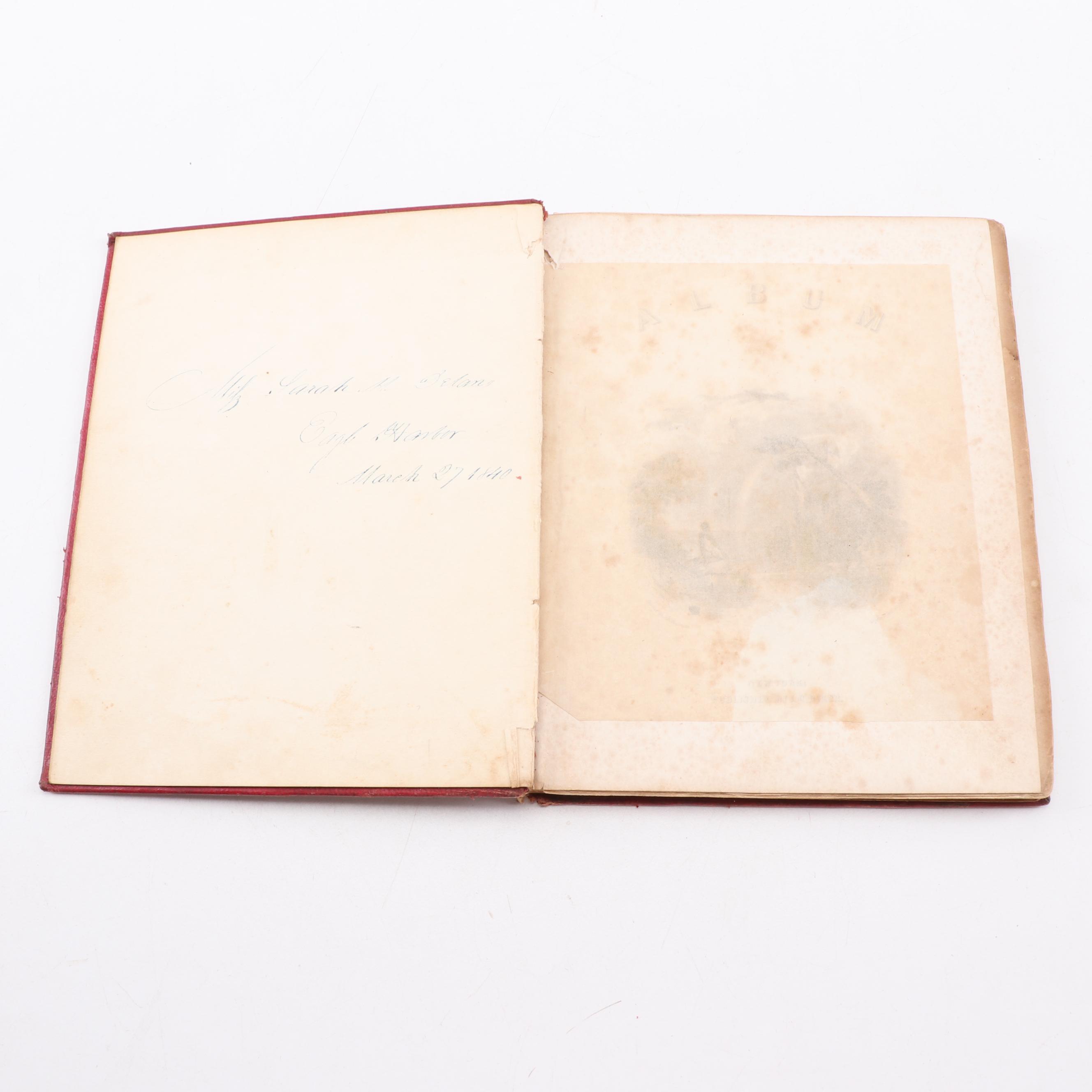 Ornate Leather Bound Album with Handwritten Poetry, ca. 1838