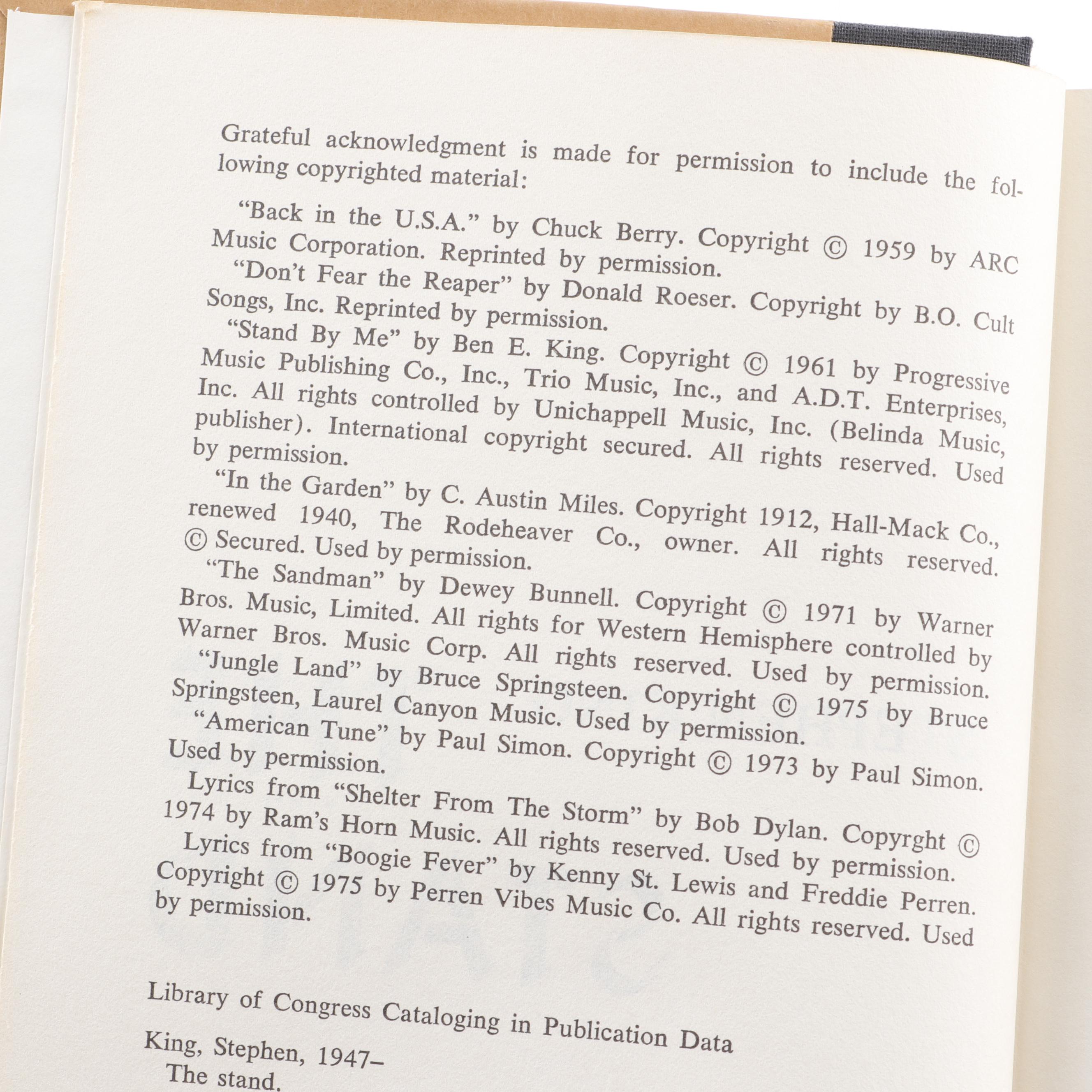 1978 First Edition "The Stand" by Stephen King