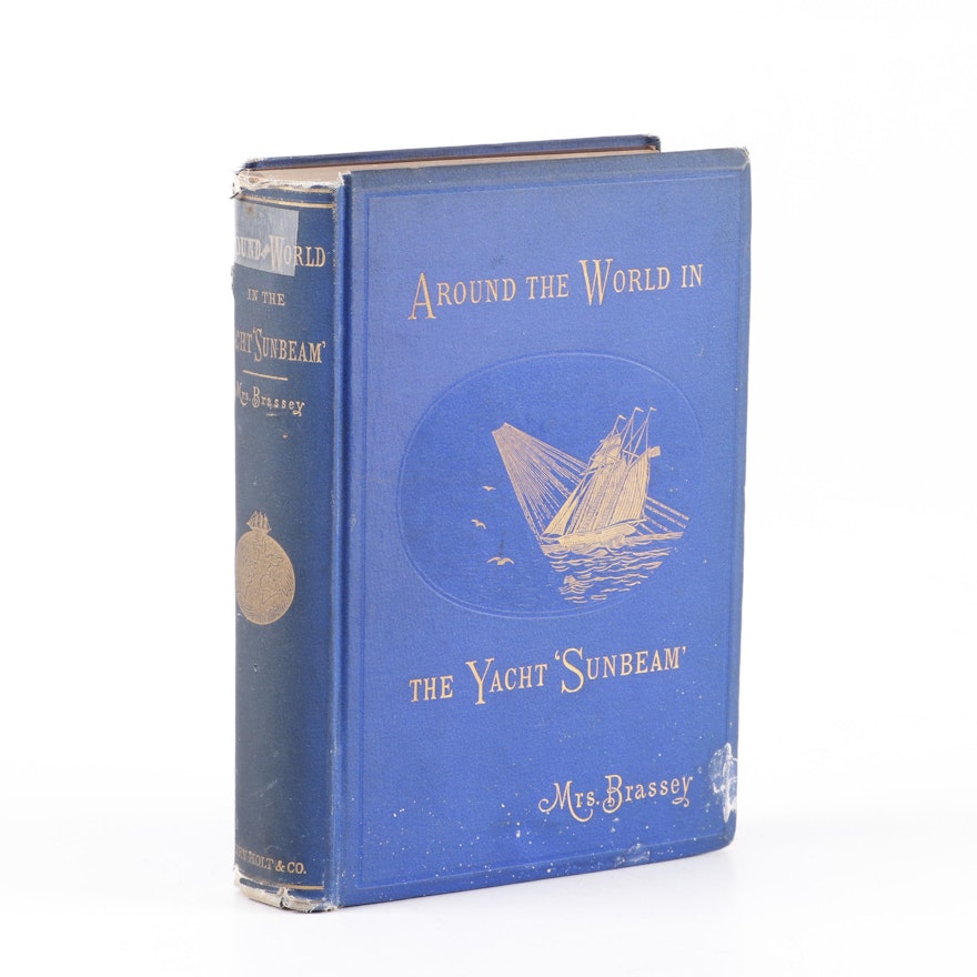 1879 First Edition "Around the World in the Yacht 'Sunbeam'" by Anne Brassey