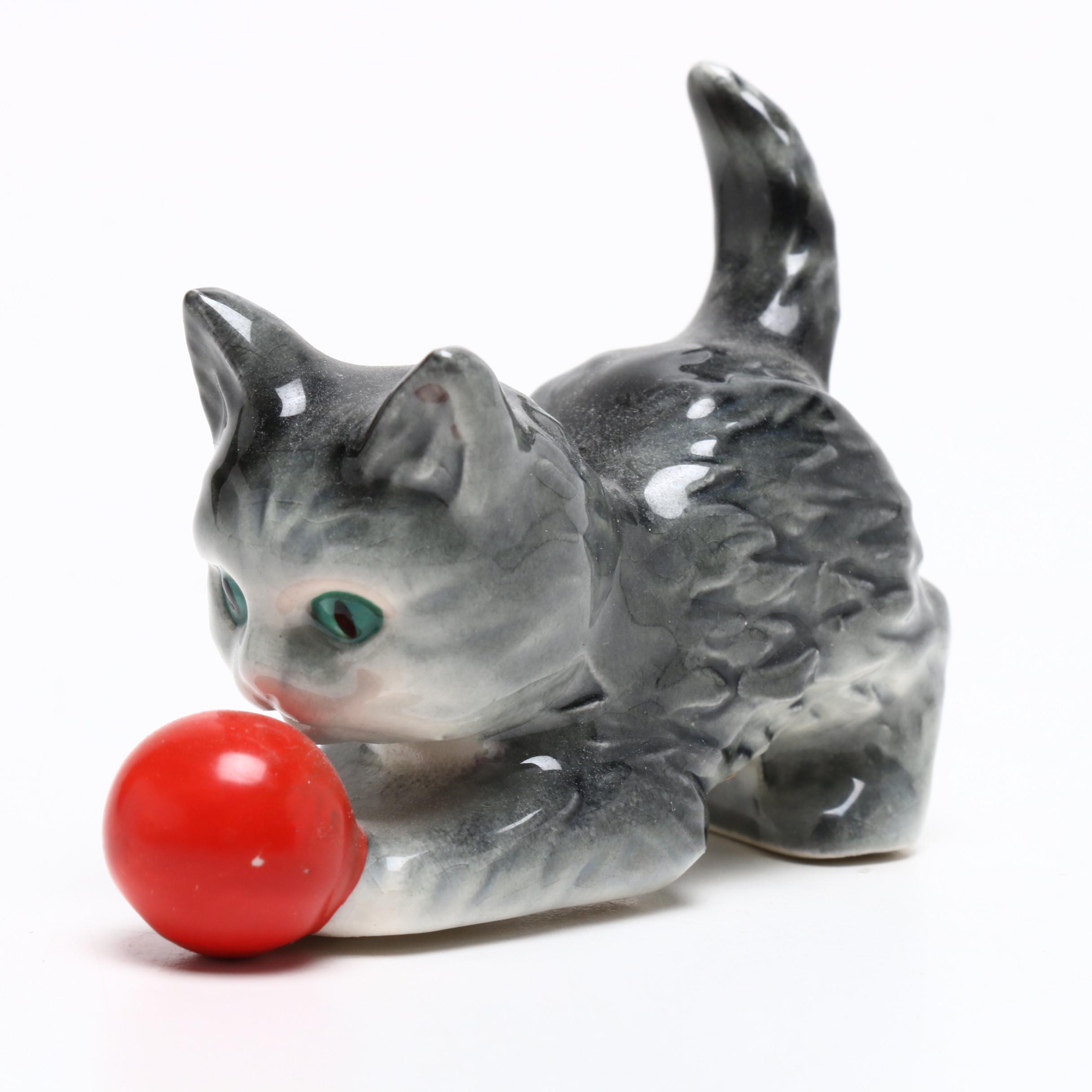 Goebel Sleeping Cat Porcelain Figurine with More Goebel Cat Figurines