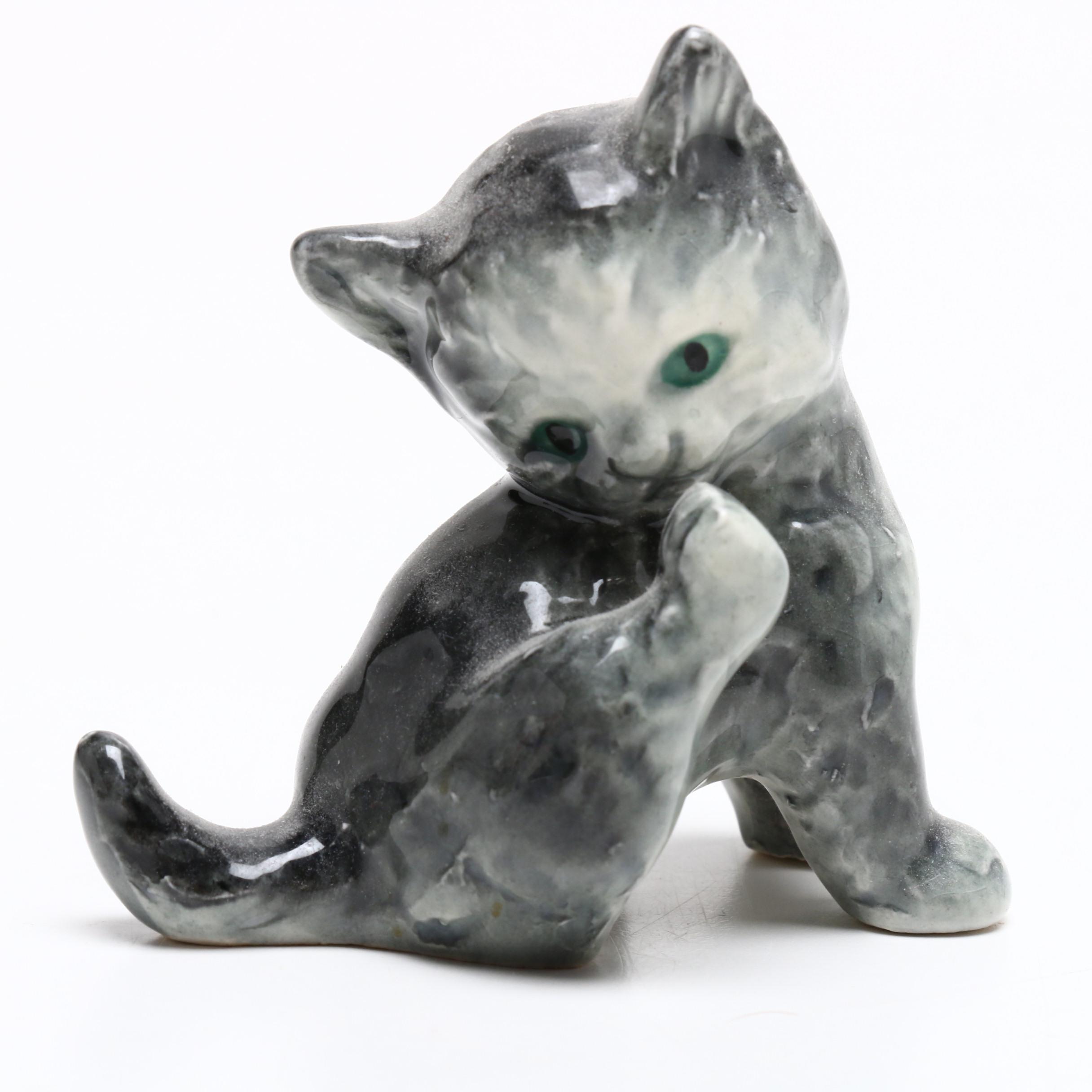 Goebel Sleeping Cat Porcelain Figurine with More Goebel Cat Figurines