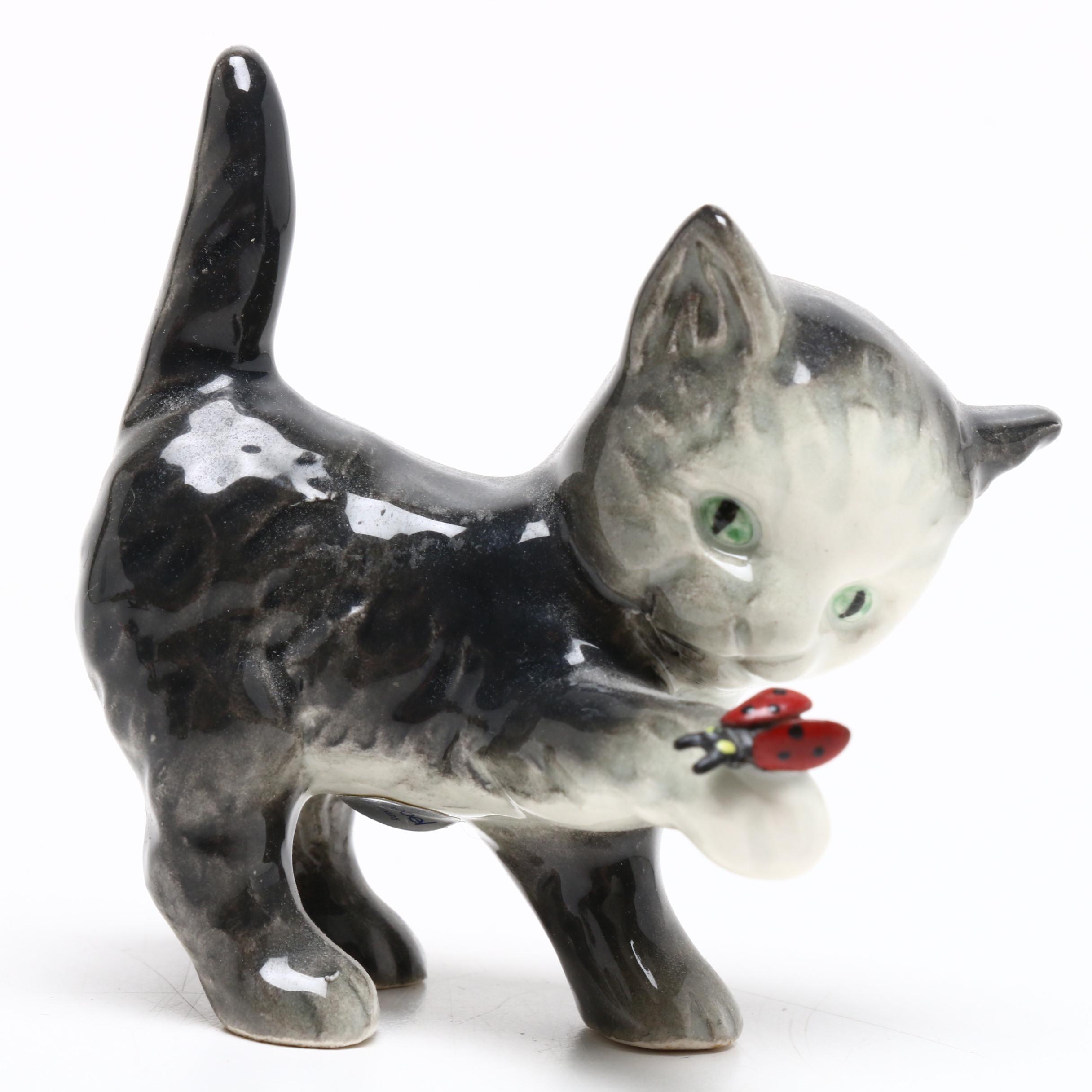 Goebel Sleeping Cat Porcelain Figurine with More Goebel Cat Figurines