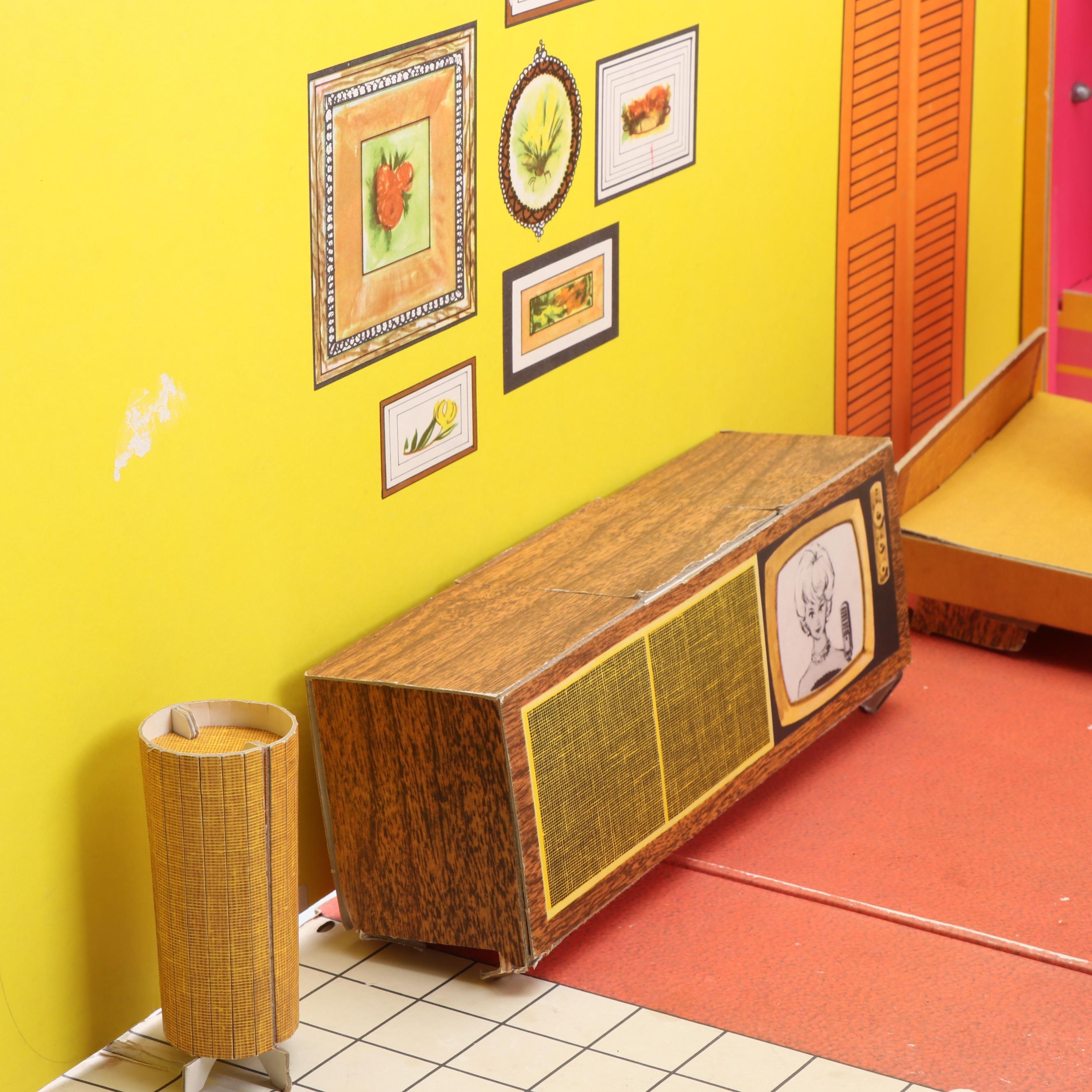 Vintage Barbie Dream House #816 and Midge, Skipper, and Ken Dolls, 1960-1963