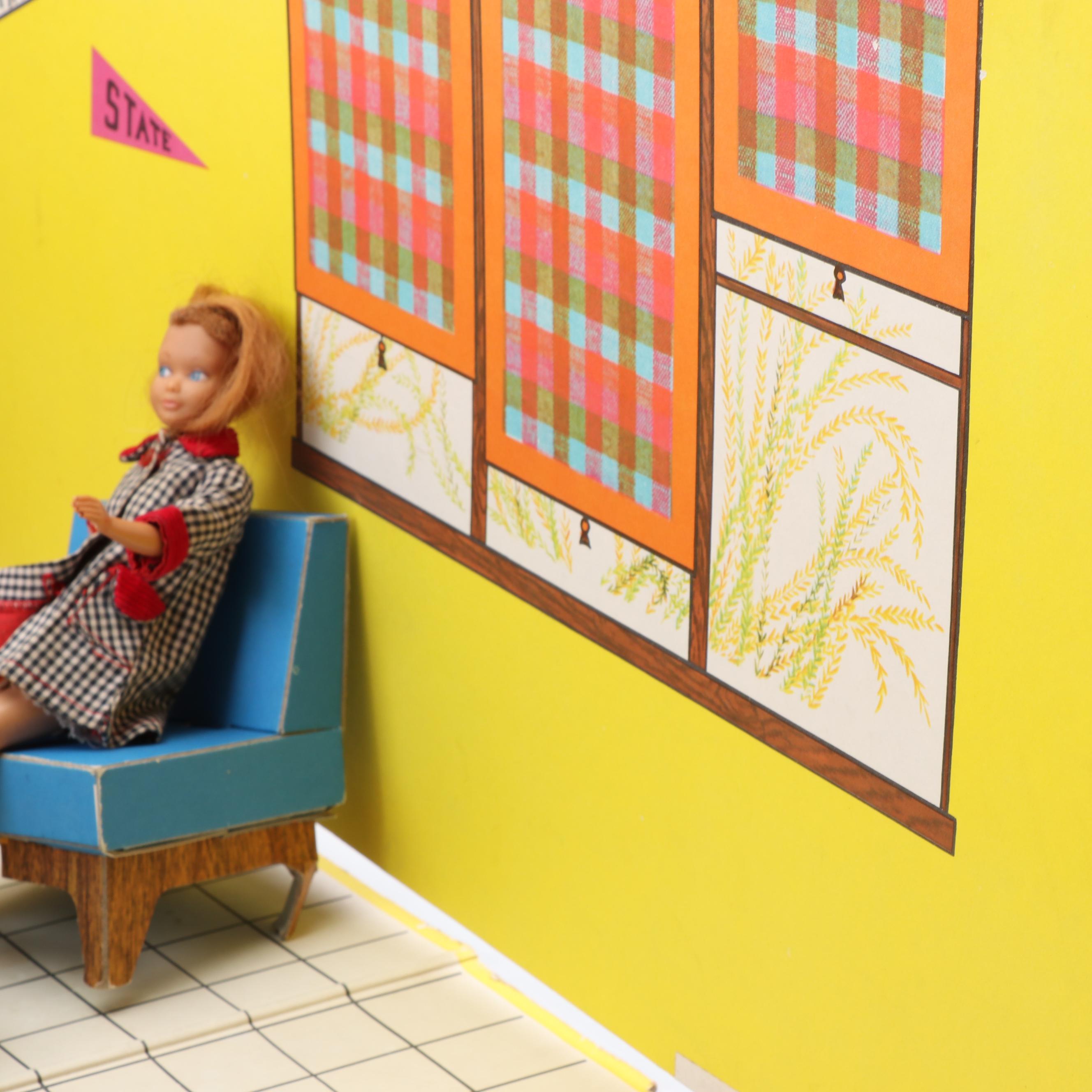 Vintage Barbie Dream House #816 and Midge, Skipper, and Ken Dolls, 1960-1963