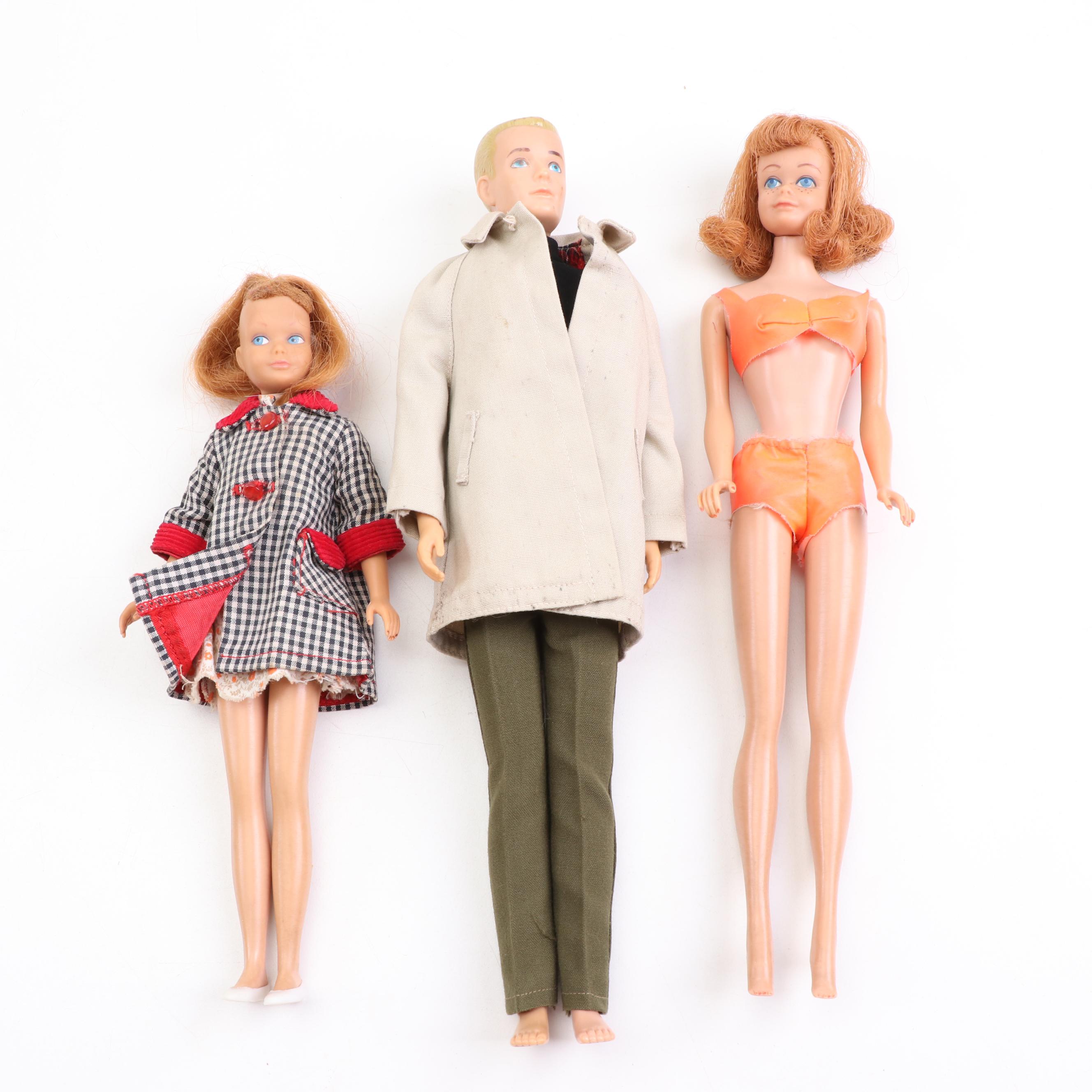 Vintage Barbie Dream House #816 and Midge, Skipper, and Ken Dolls, 1960-1963