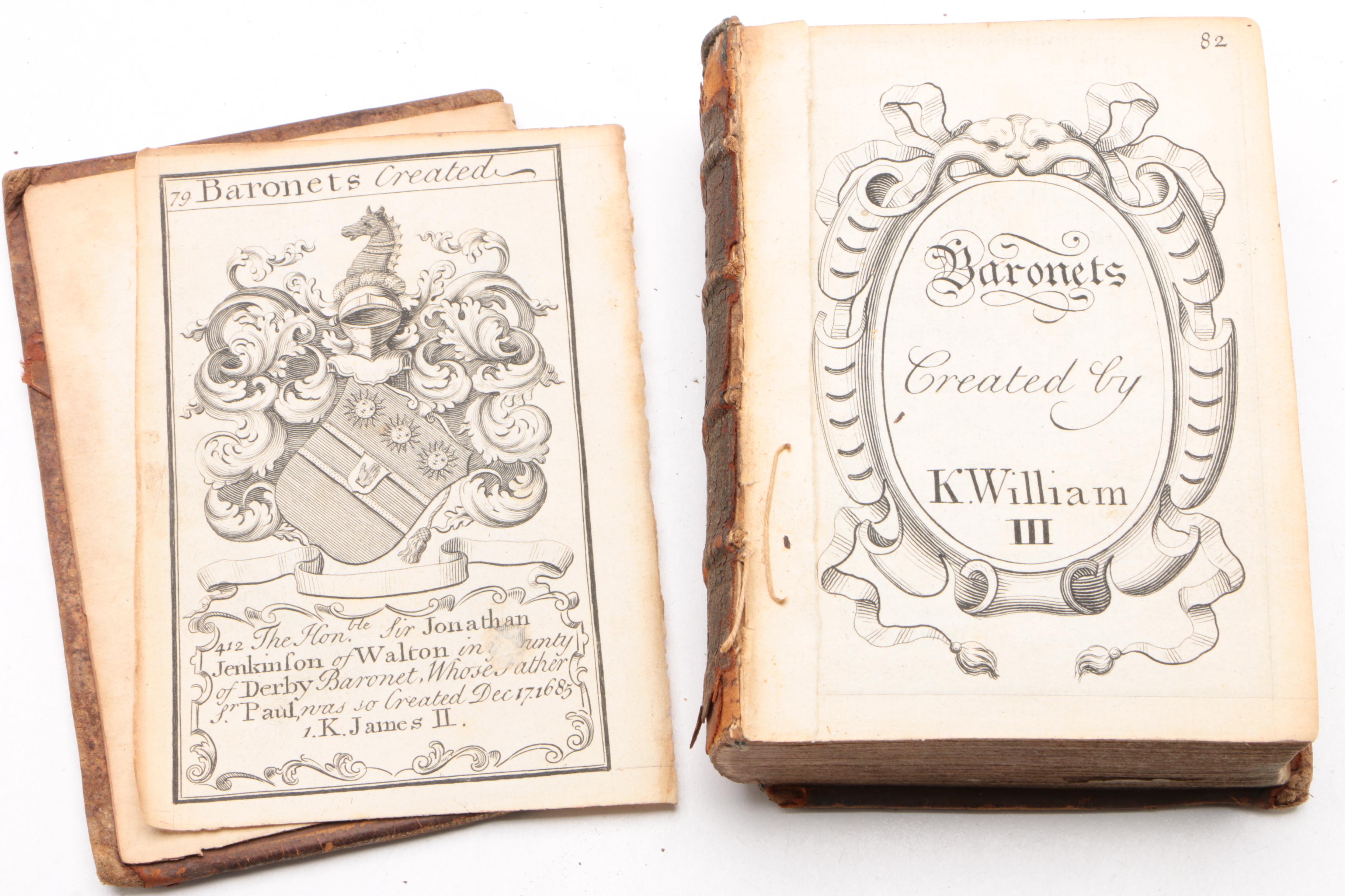 1727 Illustrated "The English Baronets" Volumes II and III