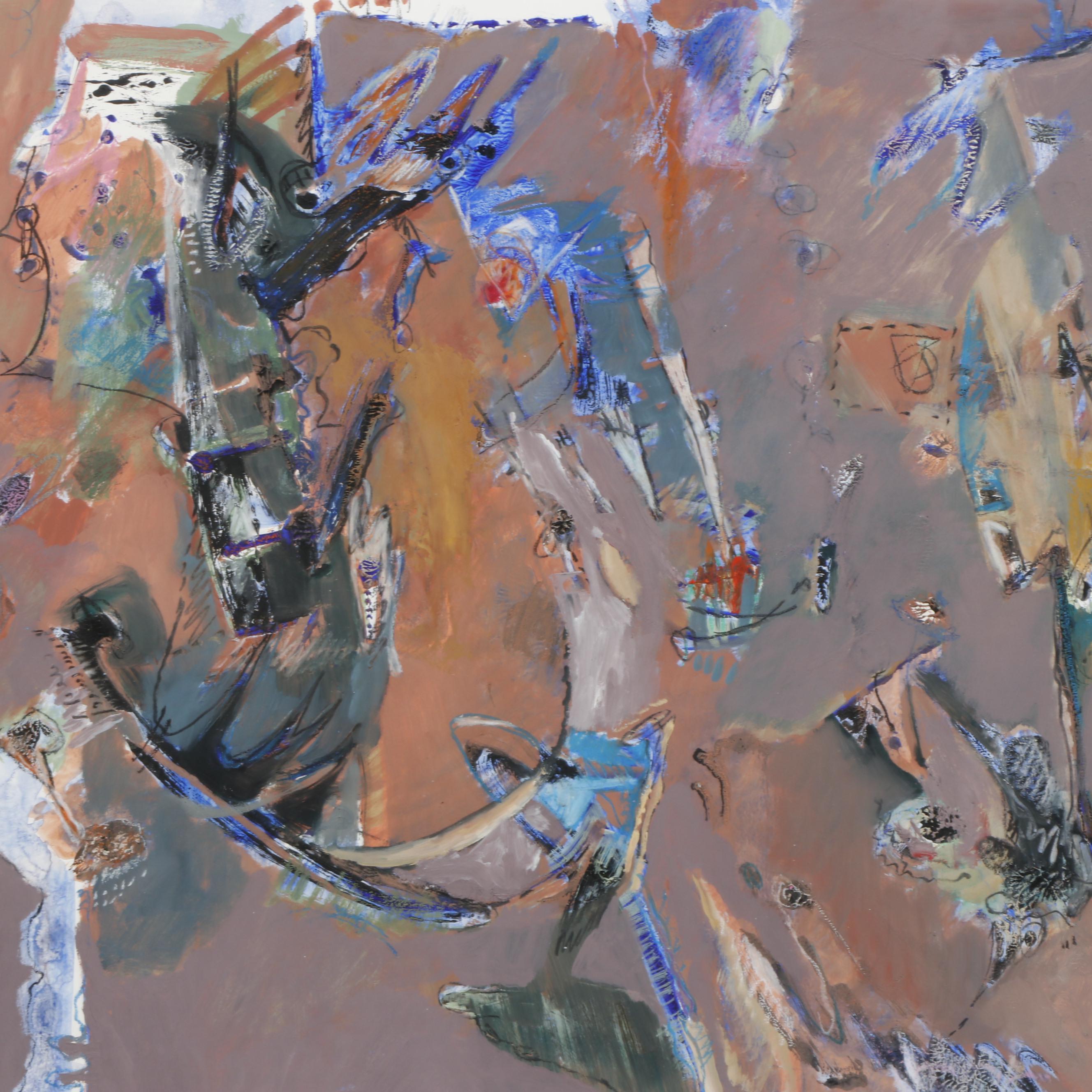 Kay Omata Abstract Mixed Media Painting