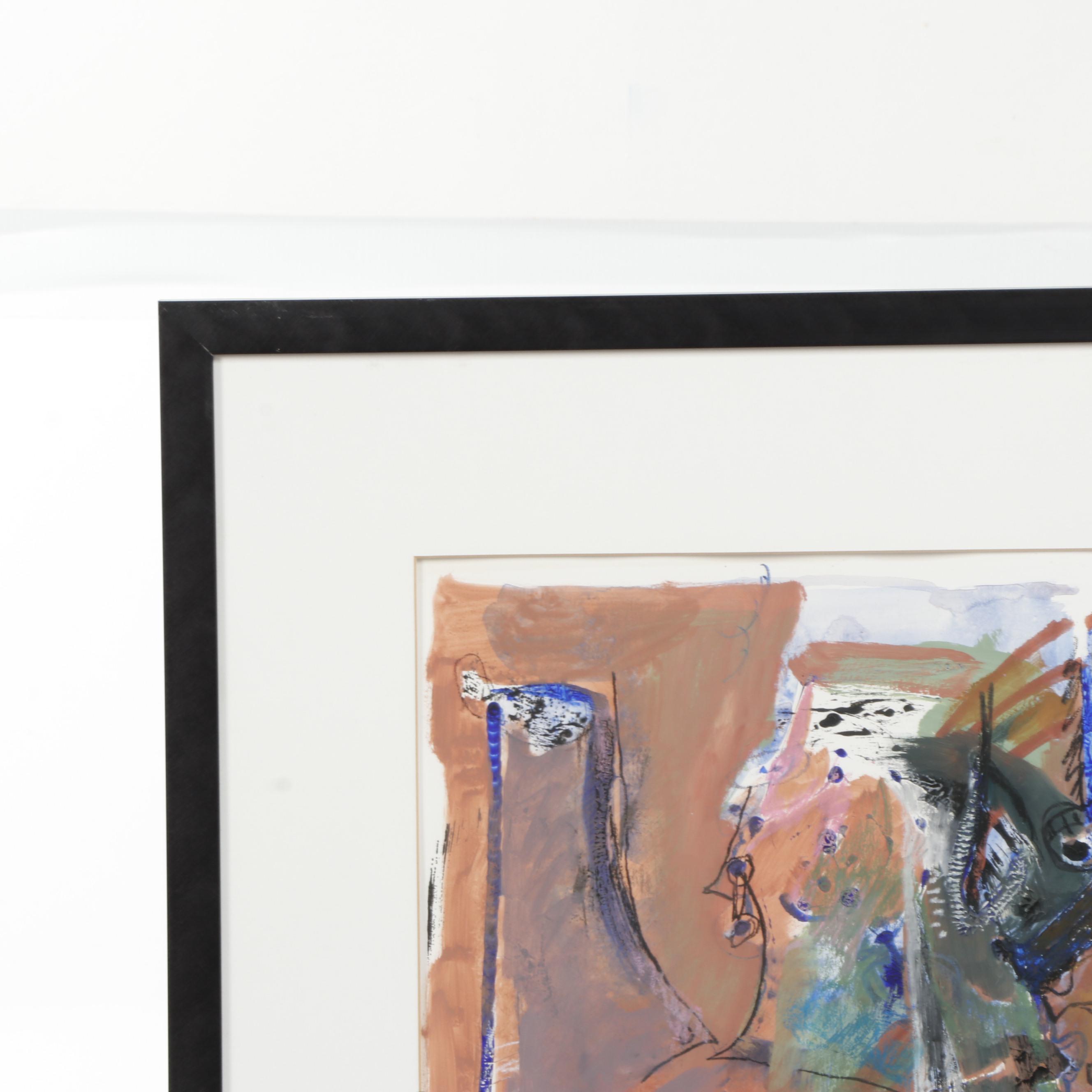 Kay Omata Abstract Mixed Media Painting