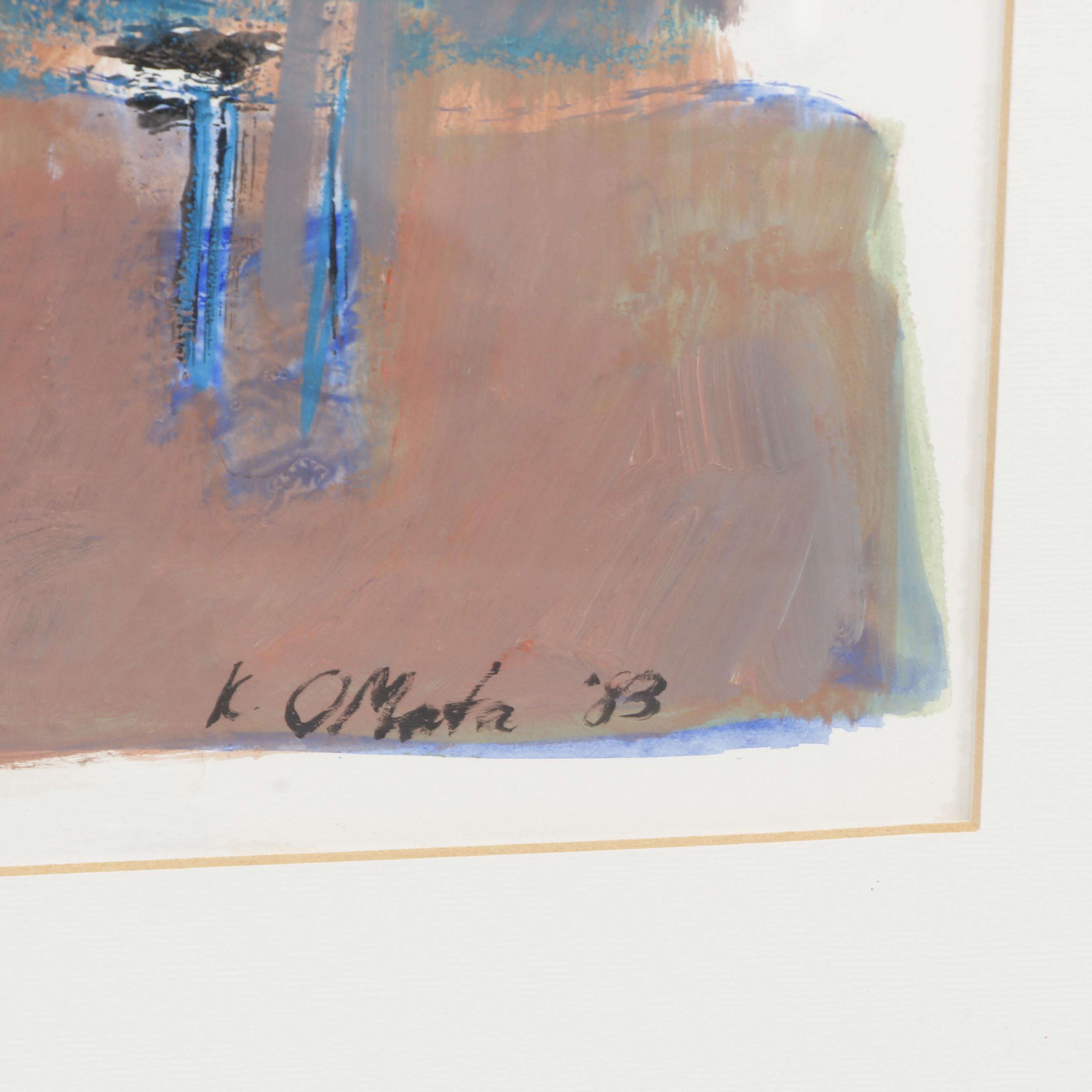 Kay Omata Abstract Mixed Media Painting