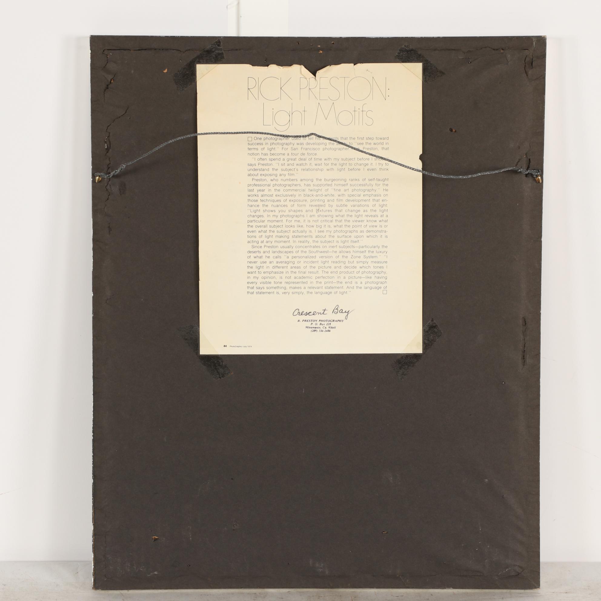 Rick Preston Silver Gelatin Photograph "Crescent Bay"