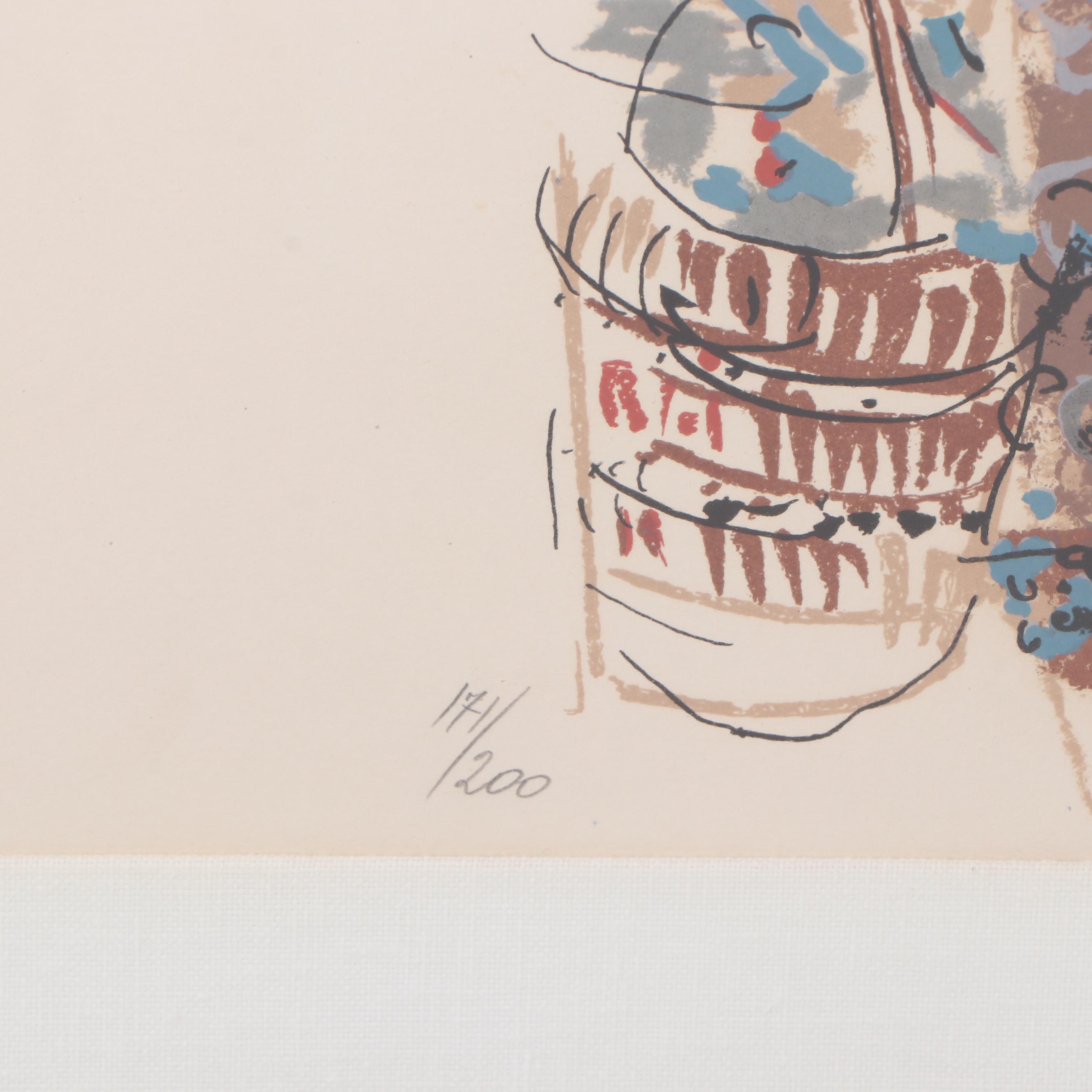 Moshe Gat Figural Color Lithograph