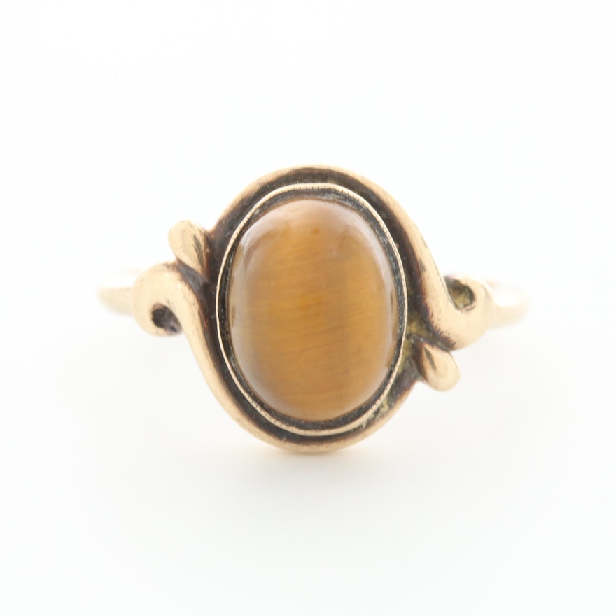 10K Yellow Gold Tiger's Eye Ring