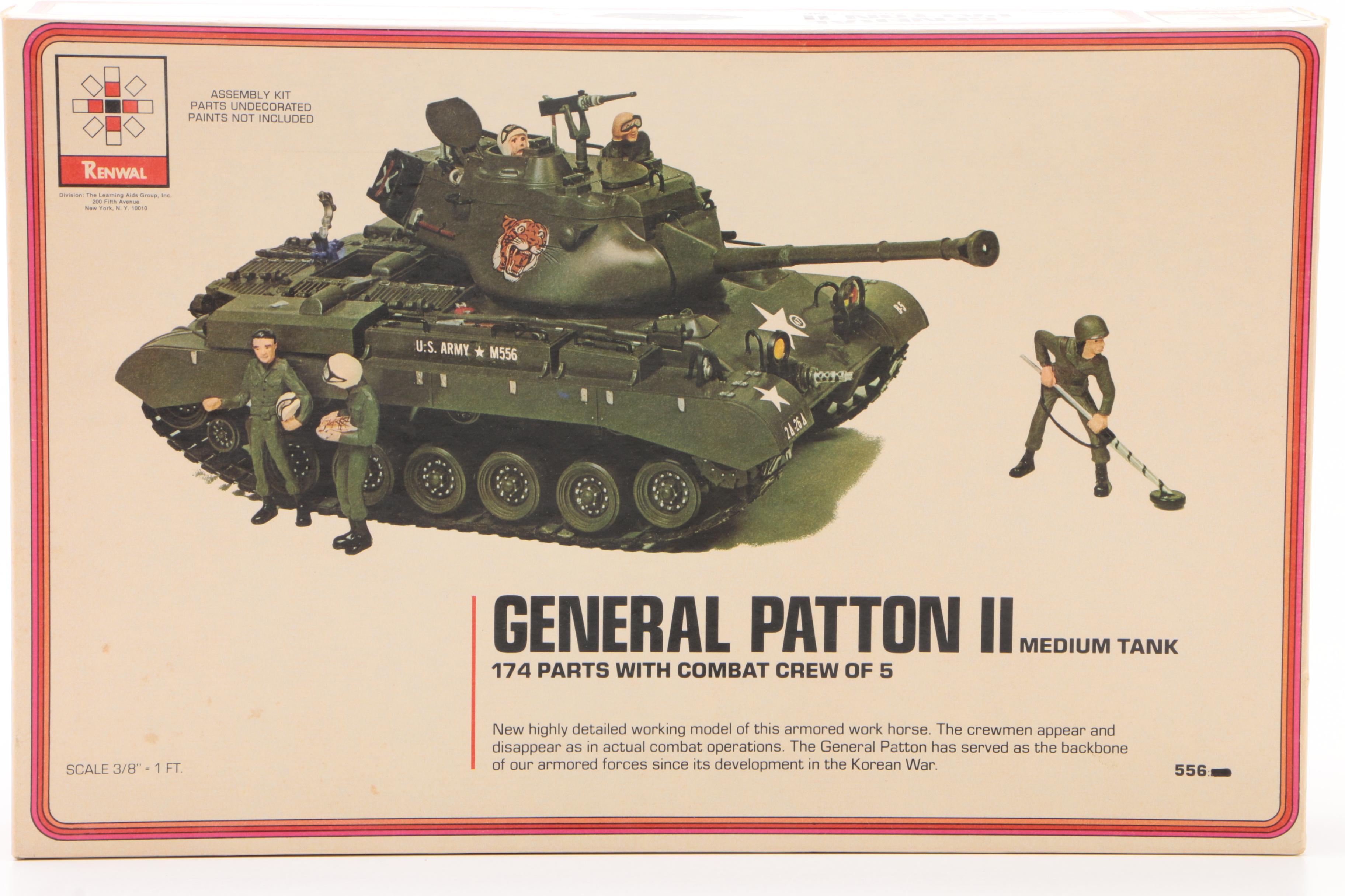 Military Fighter Plane Model Kits and a "General Patton II" Medium Tank Model