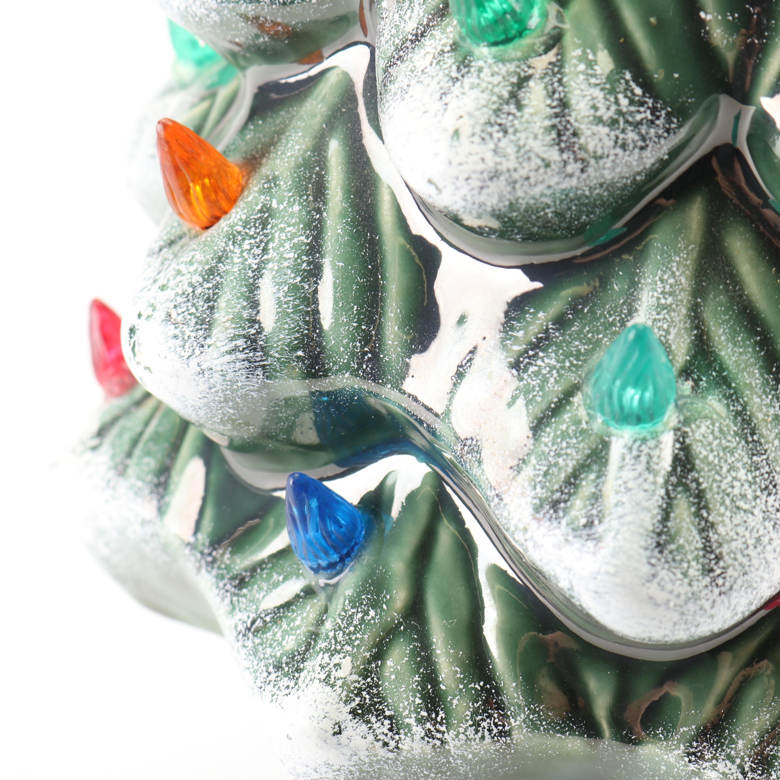 Light-Up Ceramic Christmas Tree Tabletop Display