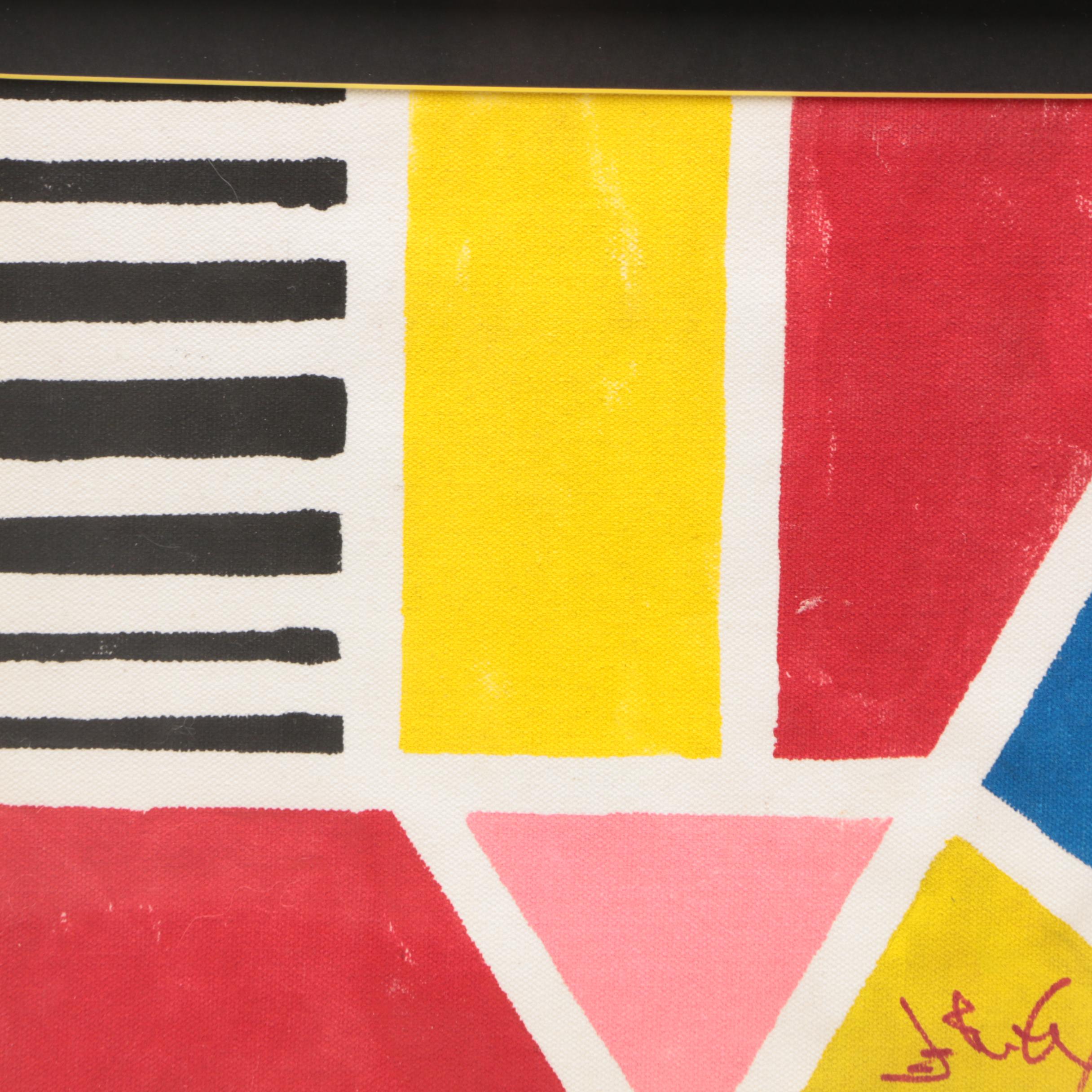 Abstract Geometric Acrylic Painting on Canvas