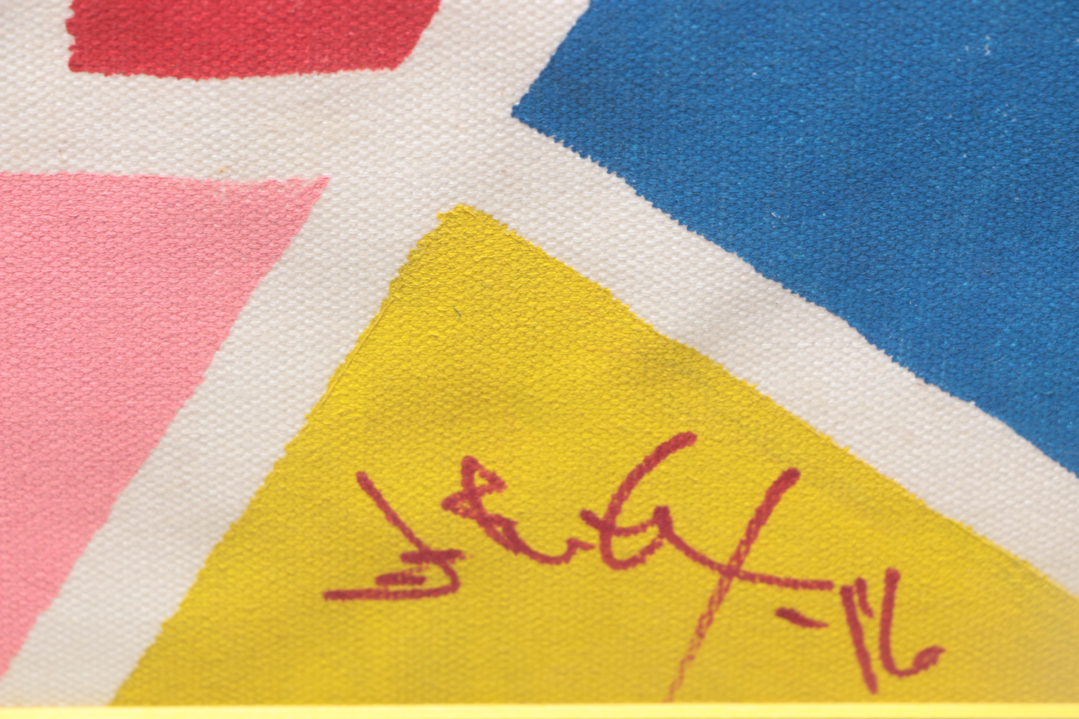 Abstract Geometric Acrylic Painting on Canvas