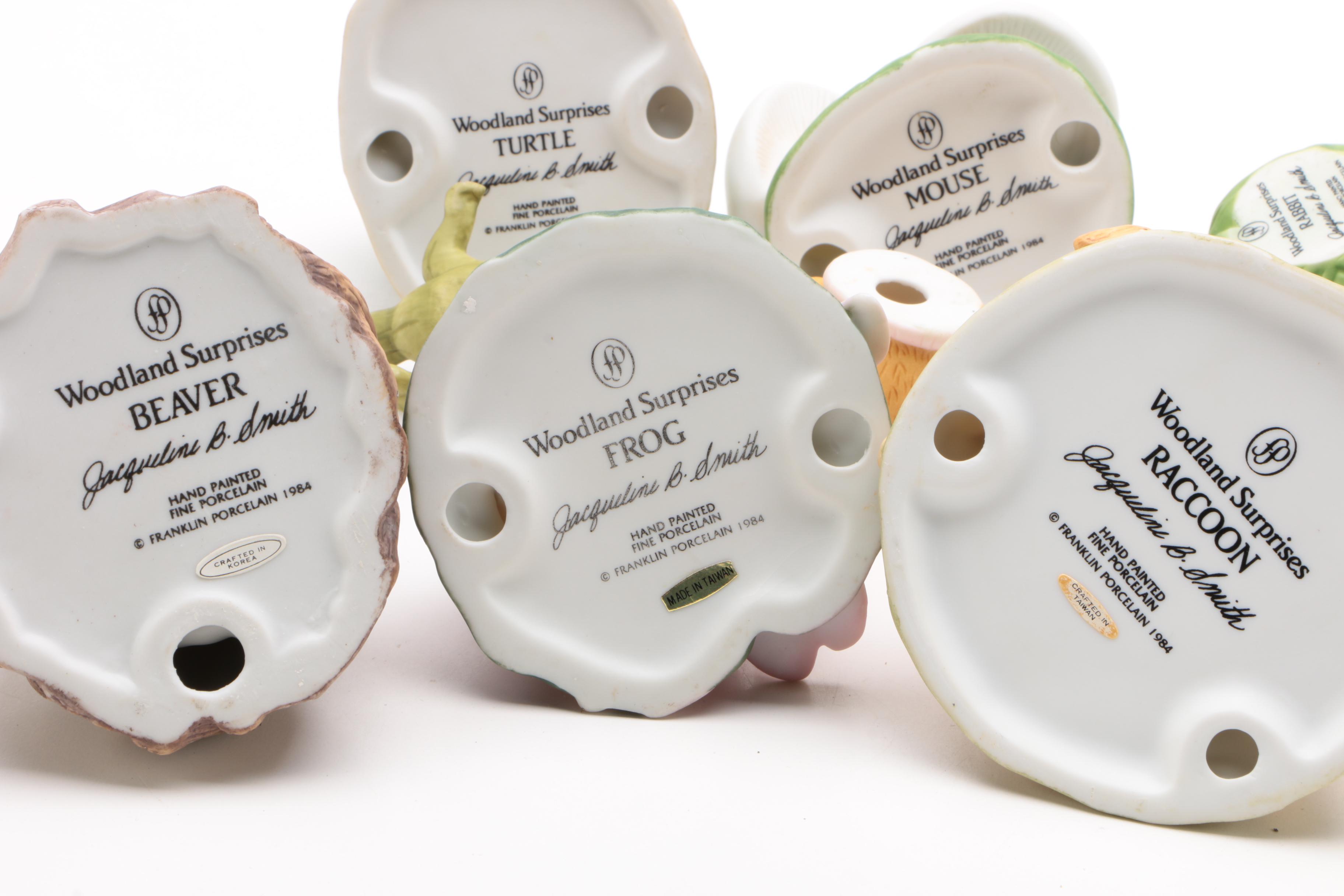 Franklin Mint Woodland Surprises Series Porcelain Animal Figurines, 1984