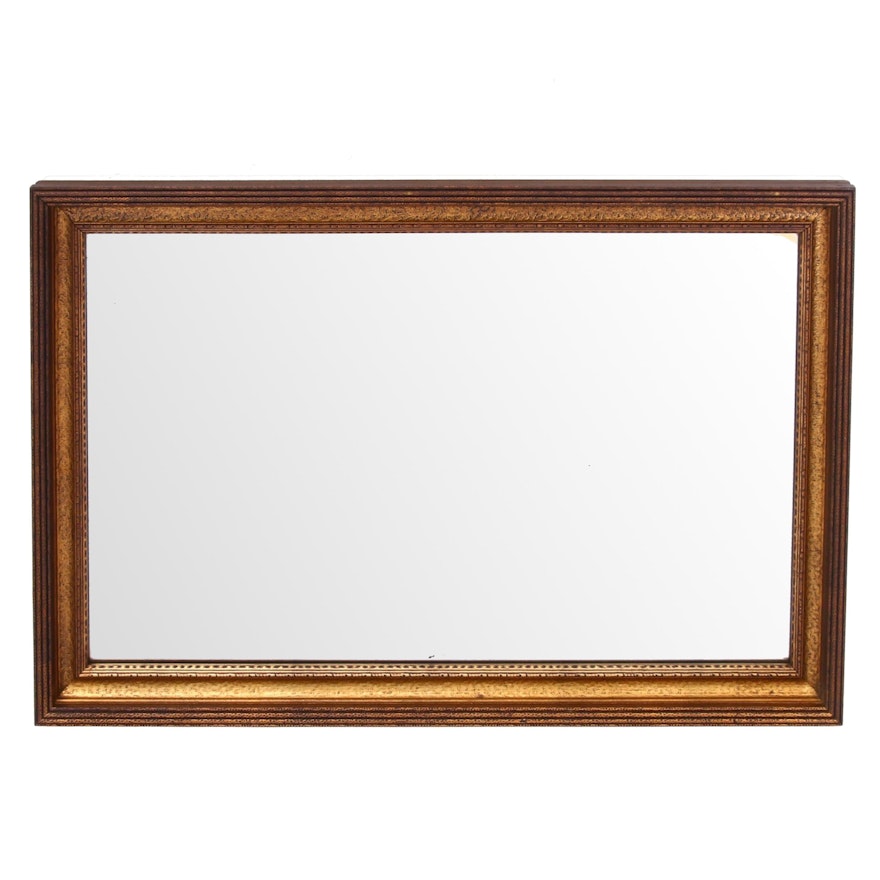 Gilt Wood Beveled Edge Wall Mirror, Early to Mid 20th Century