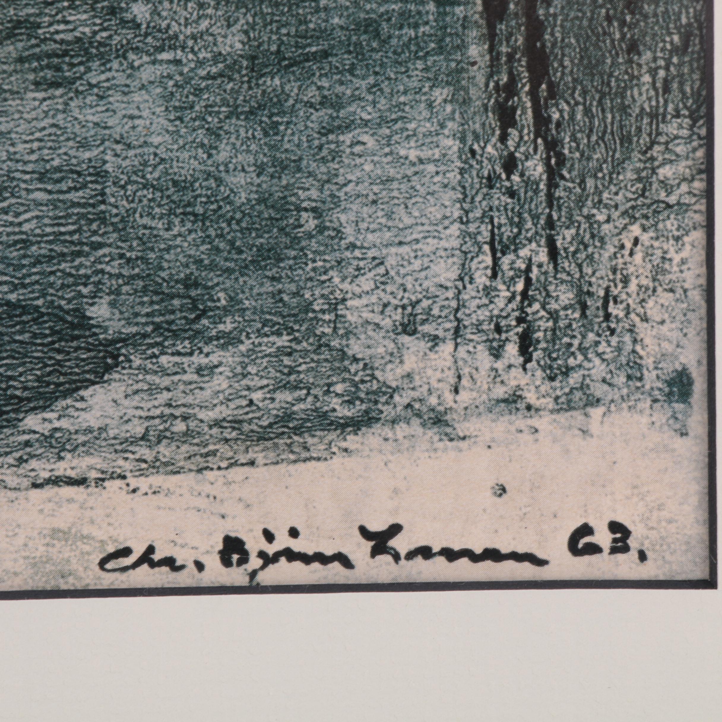 Offset Lithograph after Christian Björn Larsen "Kristina"