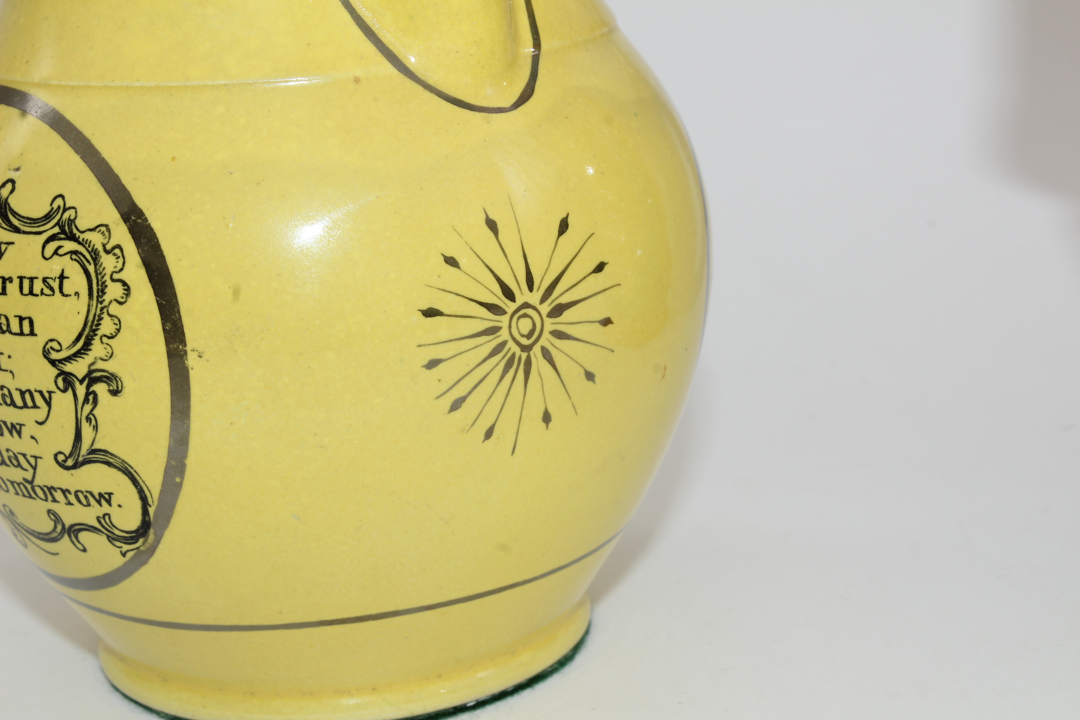 English Jugs Including Canary Yellow and Mason's Patent Ironstone, Antique