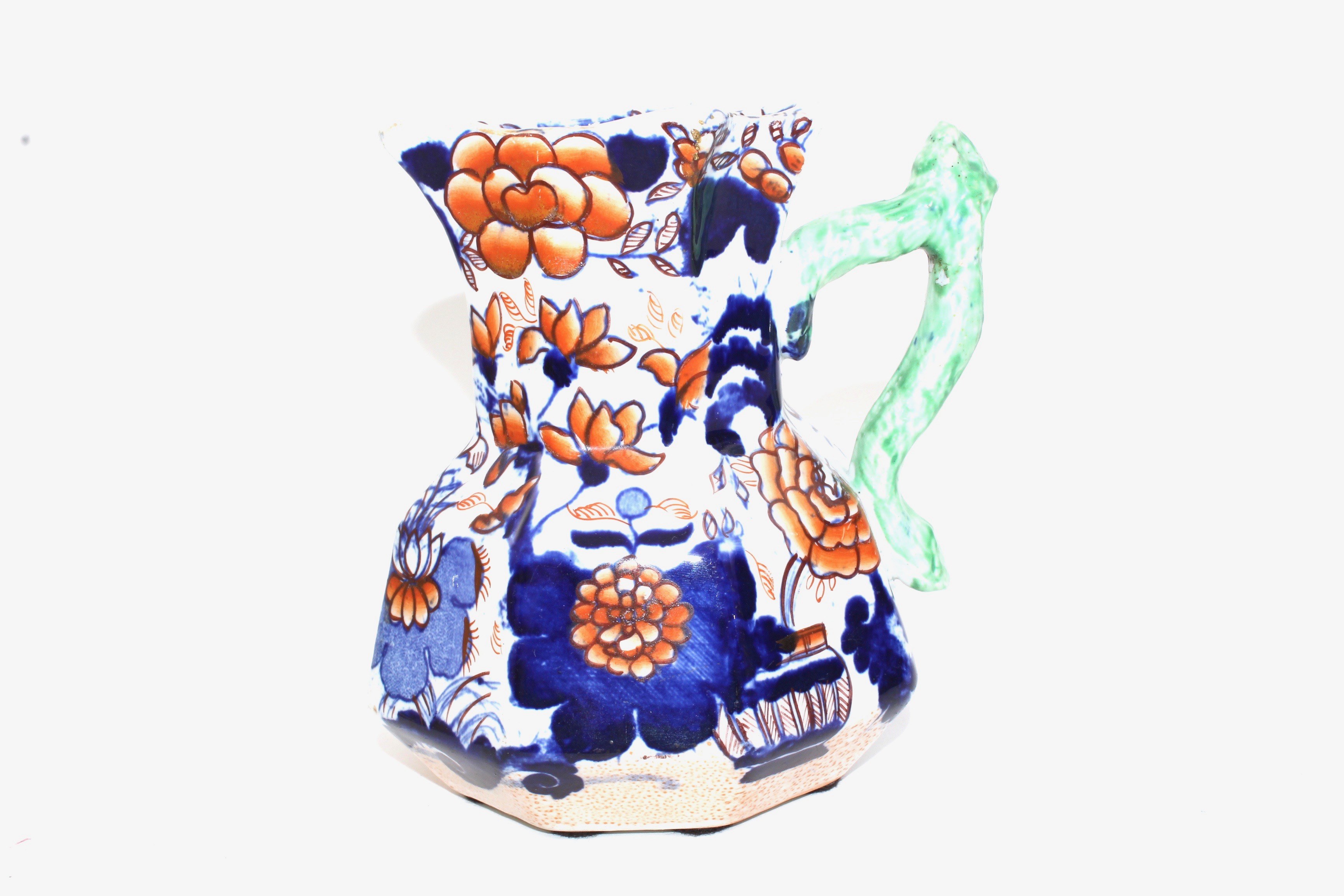 English Jugs Including Canary Yellow and Mason's Patent Ironstone, Antique