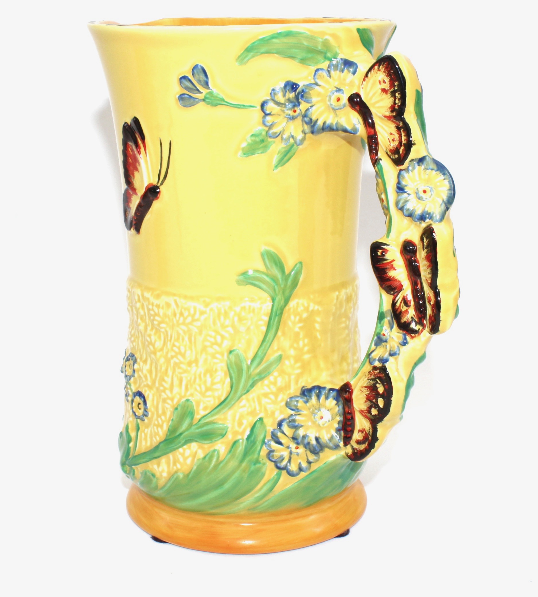 English Jugs Including Canary Yellow and Mason's Patent Ironstone, Antique