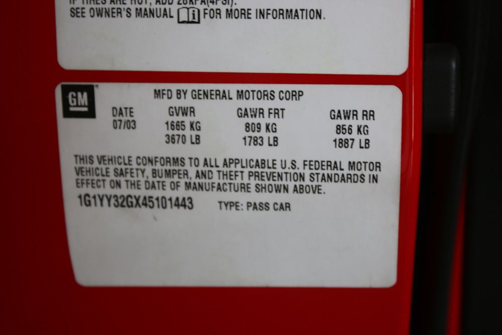 2004 Chevrolet Corvette Convertible in Magnetic Red Metallic