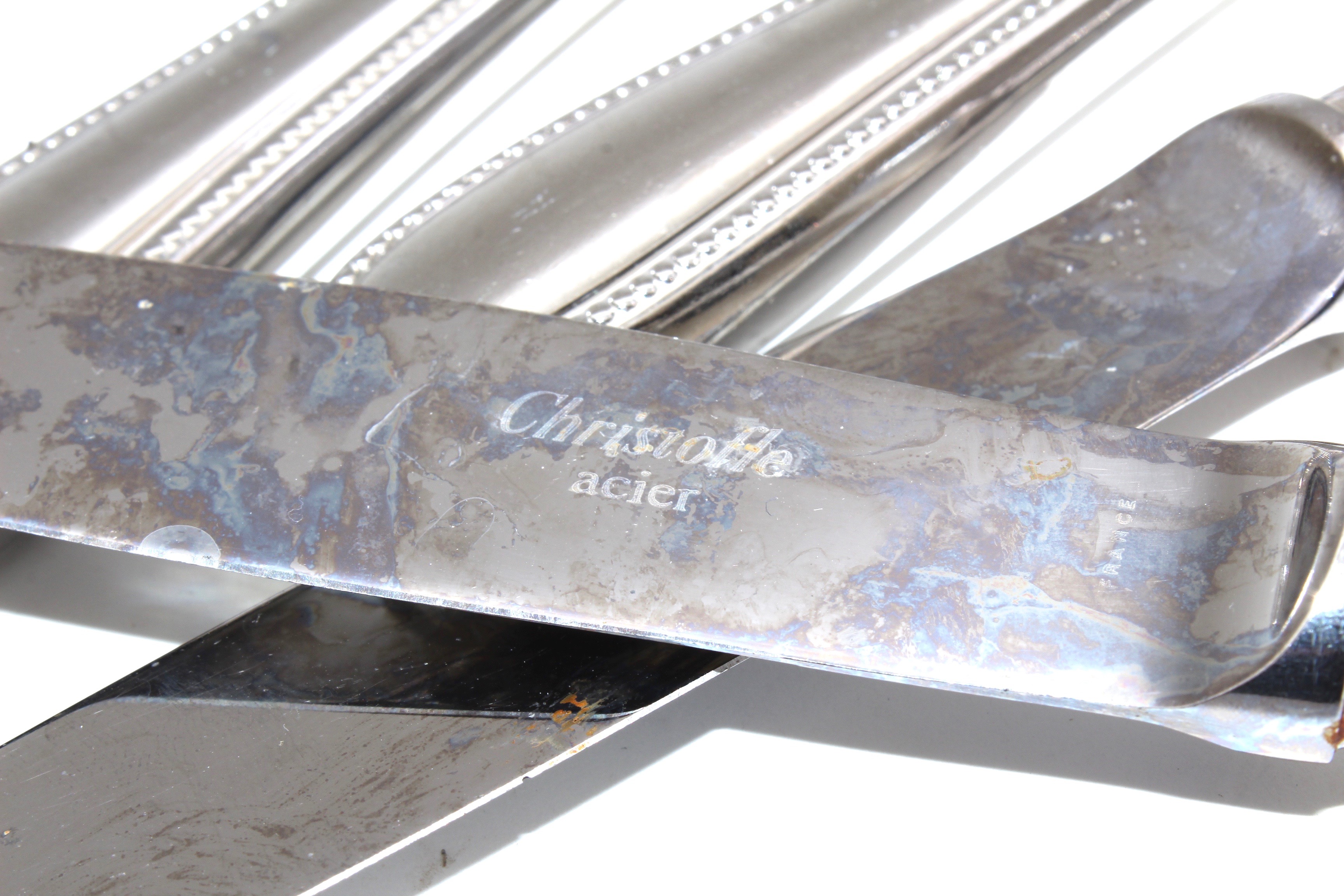 Christofle Stainless Steel Flatware "Acier" Pattern