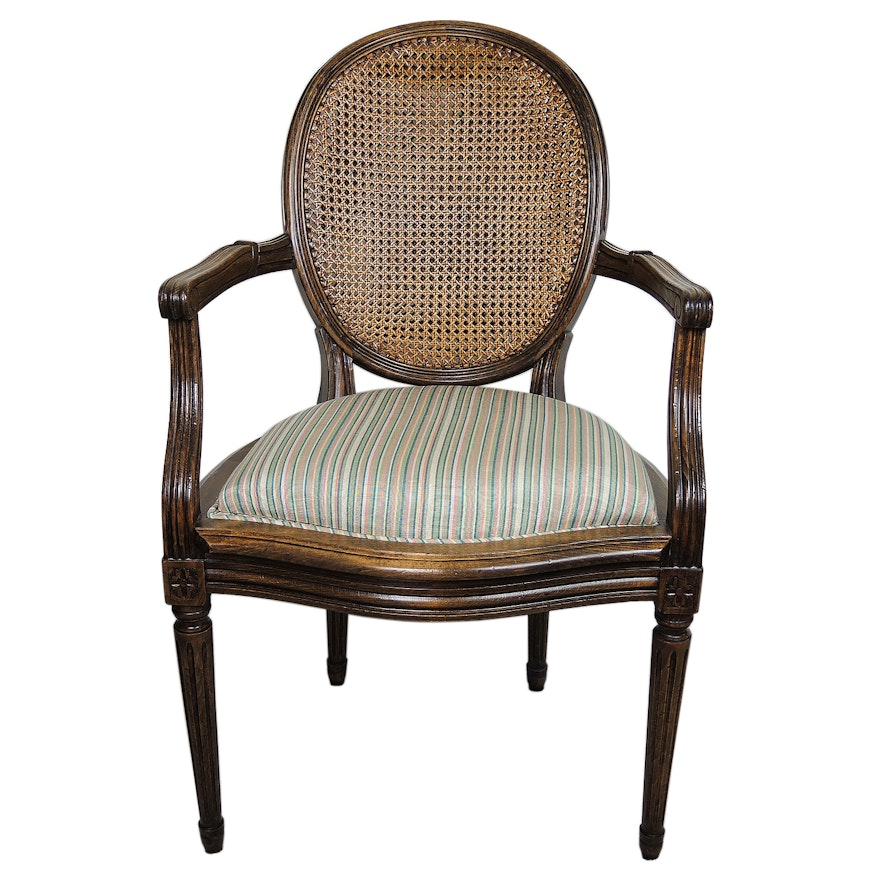 Bloomingdale's Louis XVI Style  Cane Back Armchair, Mid to Late 20th Century