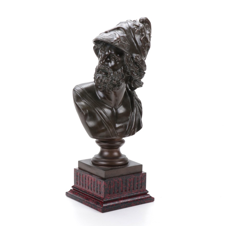 Reproduction Menelaus Bust Brass Sculpture