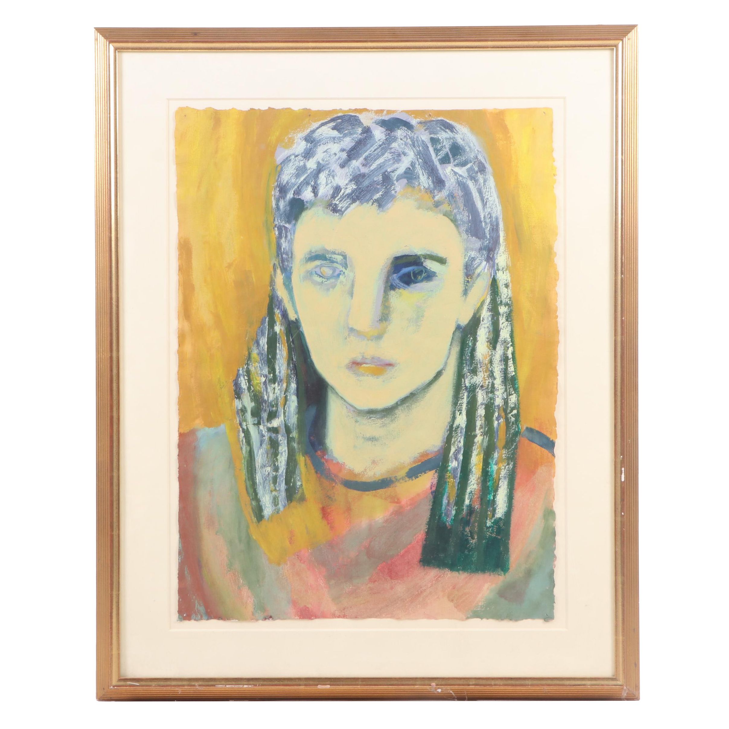 Anne Gresinger Self Portrait Mixed Media Painting