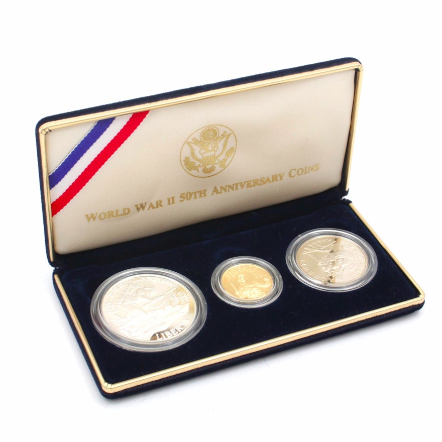 1991-1995 World War II 50th Anniversary Commemorative Coin Proof Set