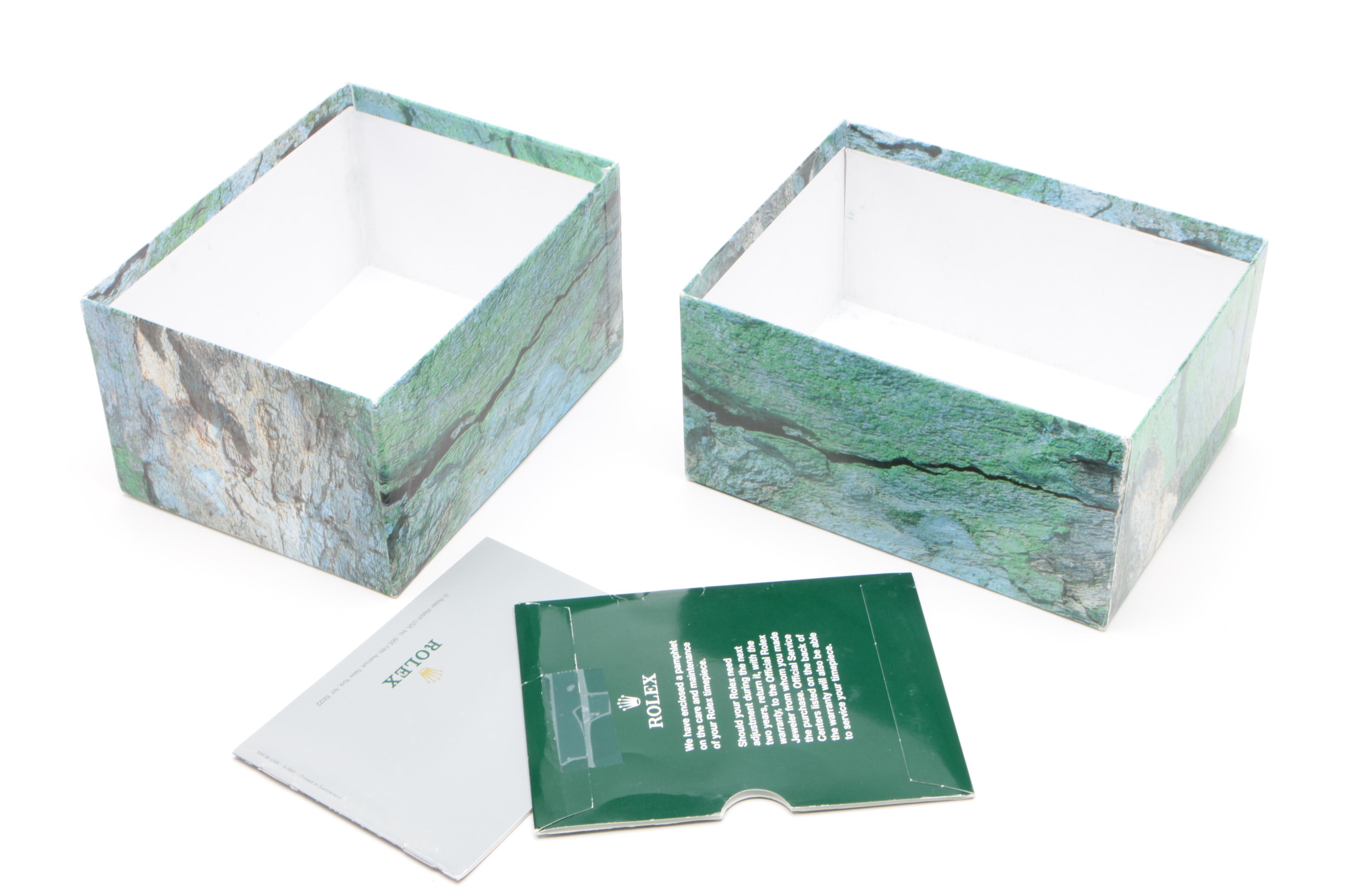 Rolex Green Leather Watch Case with Rolex "Oyster" Box