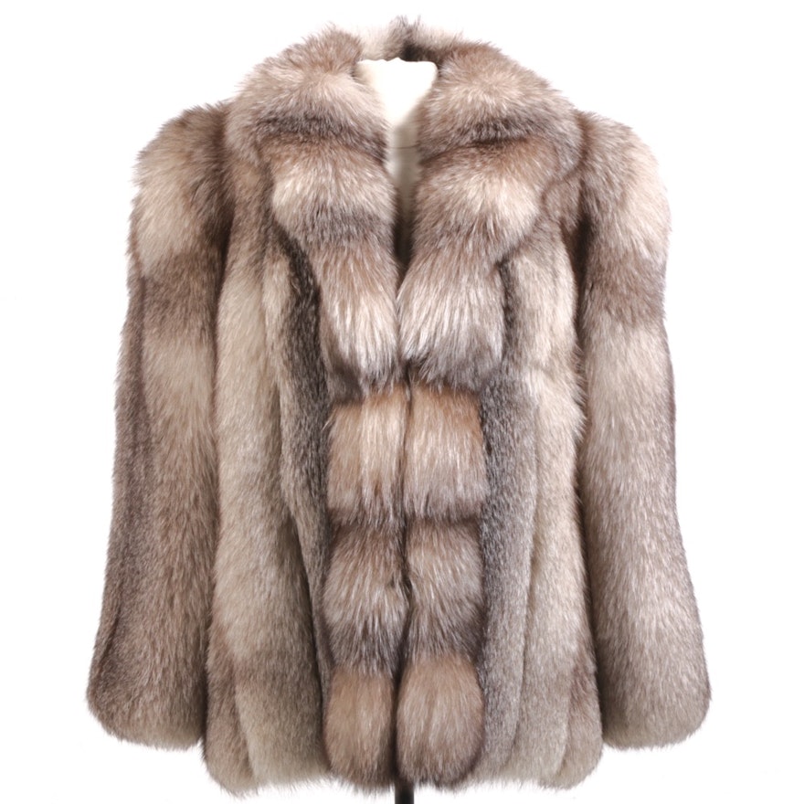 Crystal Fox Fur Full Skin Jacket from Harry K. Ott Furs, Vintage