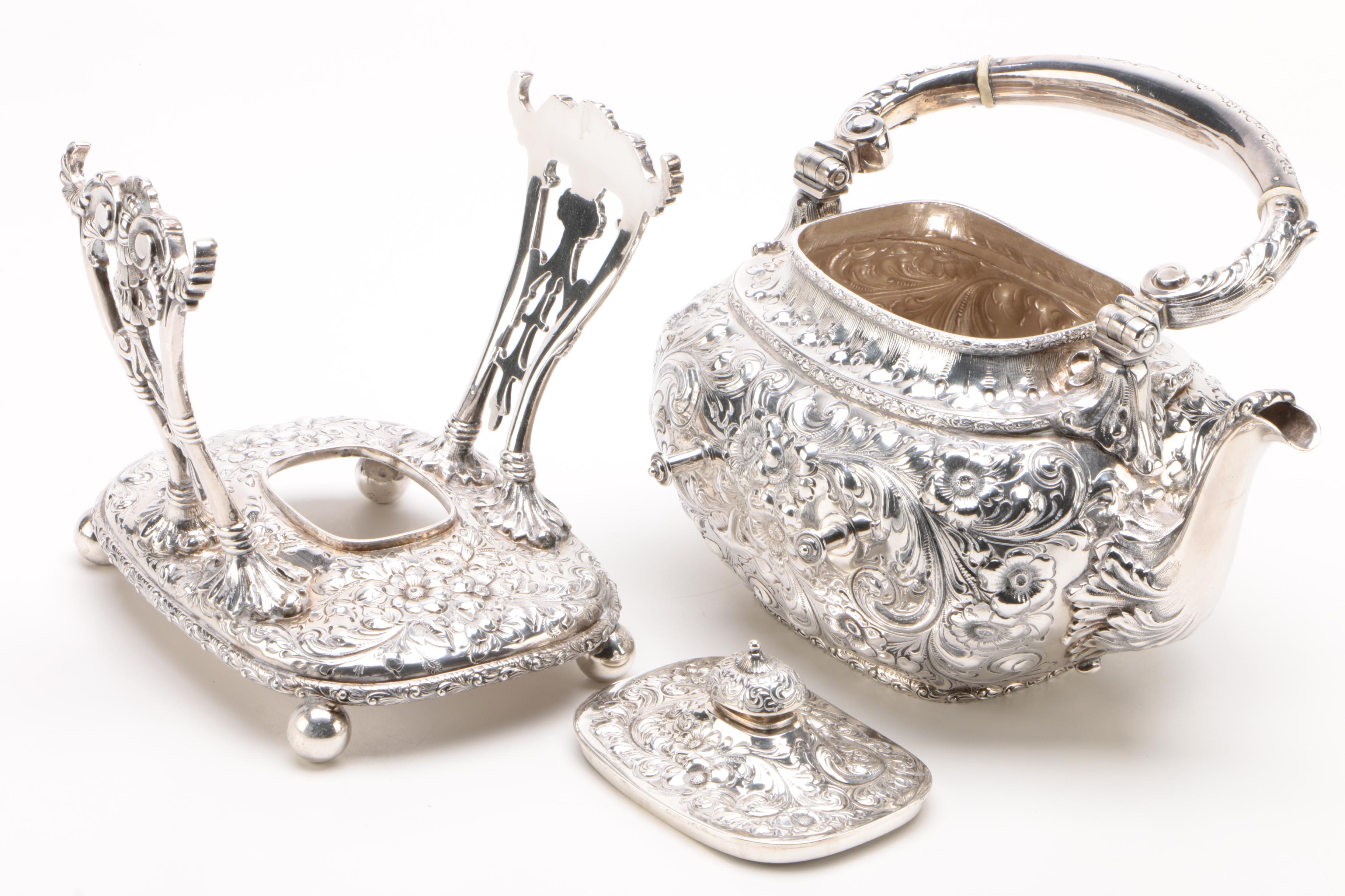 Bailey, Banks & Biddle Sterling Silver Tea Kettle on Stand, Late 19th Century
