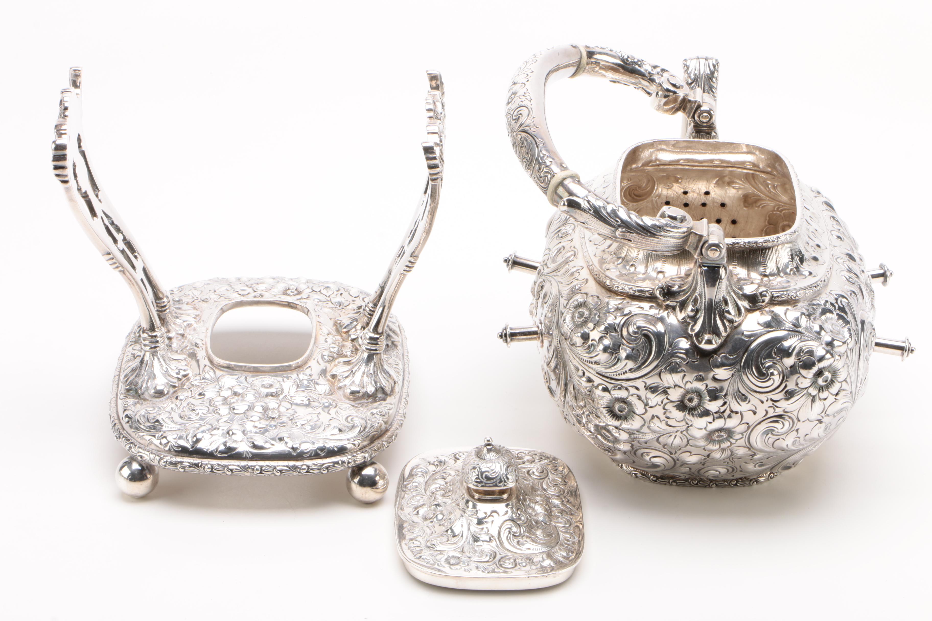 Bailey, Banks & Biddle Sterling Silver Tea Kettle on Stand, Late 19th Century